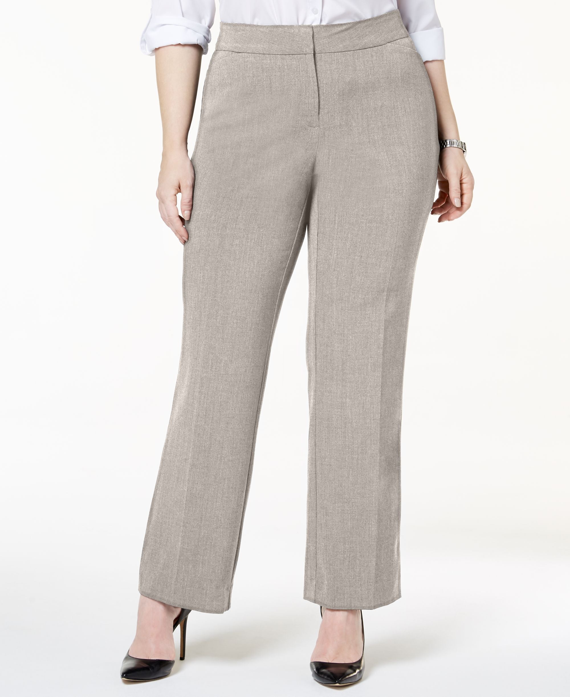 JM Collection Plus Size Slim-Cut Leg Signature Pants