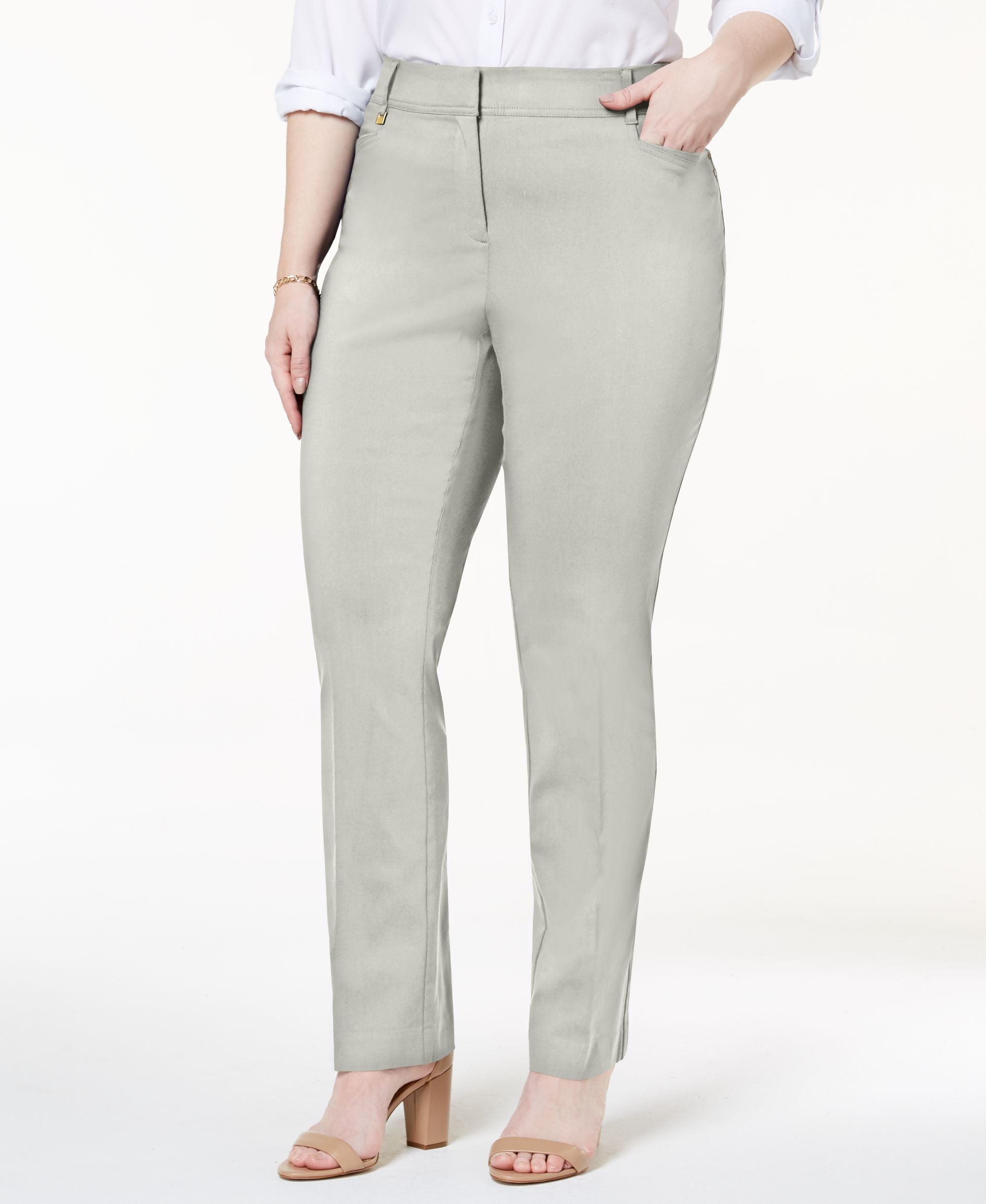 JM Collection Plus Size Slim-Cut Leg Signature Pants