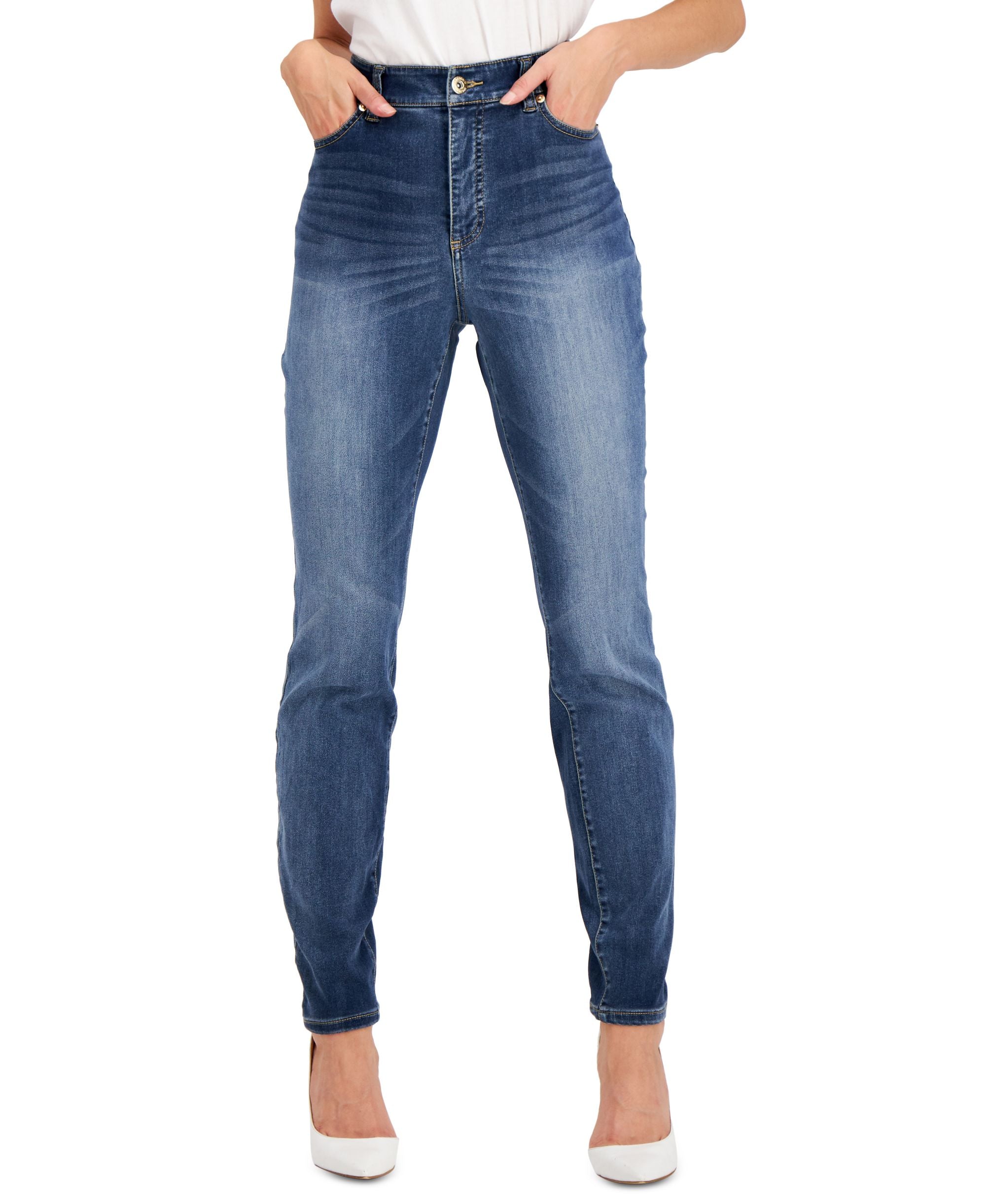 INC International Concepts High Rise Super Skinny-Fit Premium Jeans