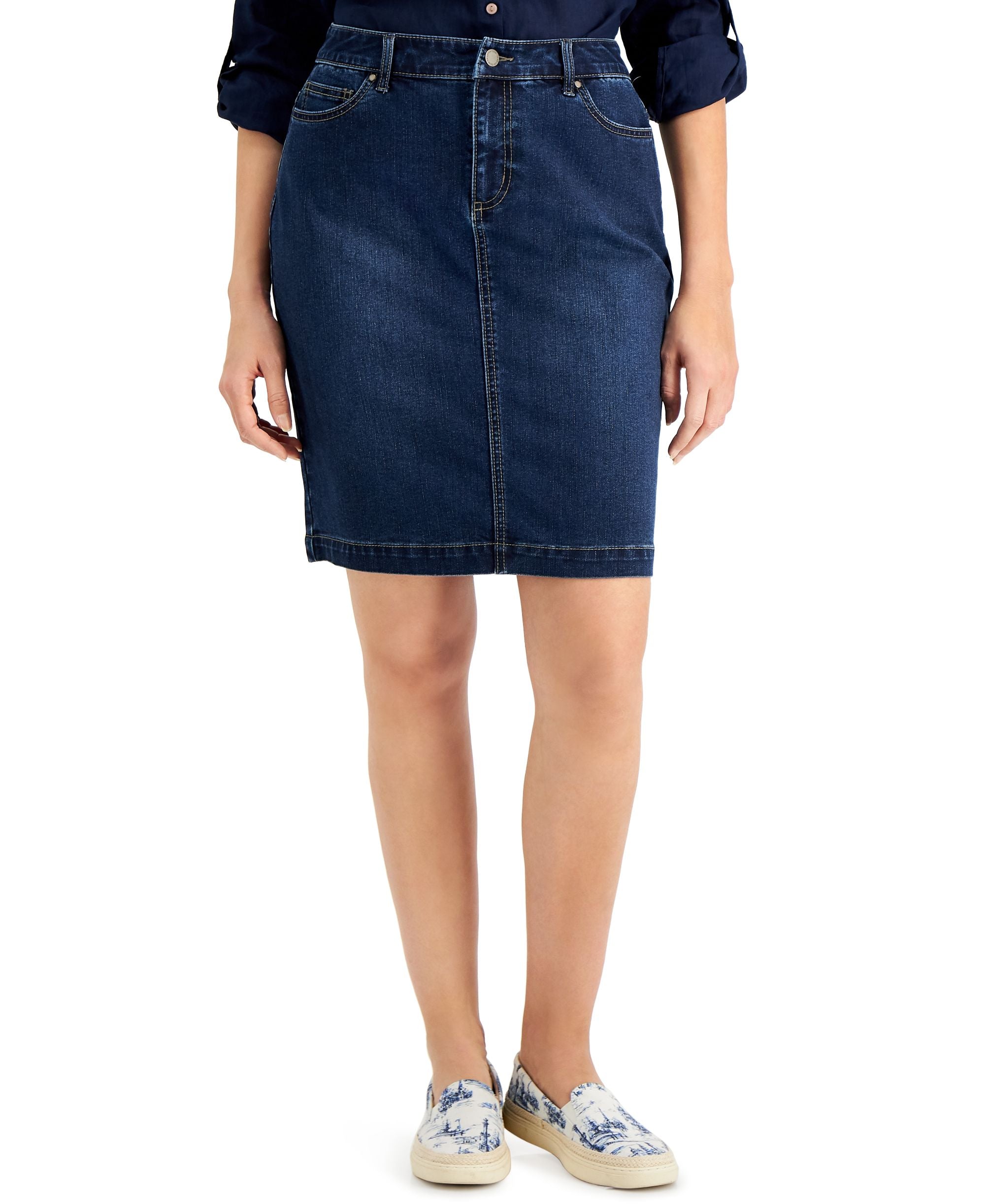 Charter Club Womens Denim Modern Skirt