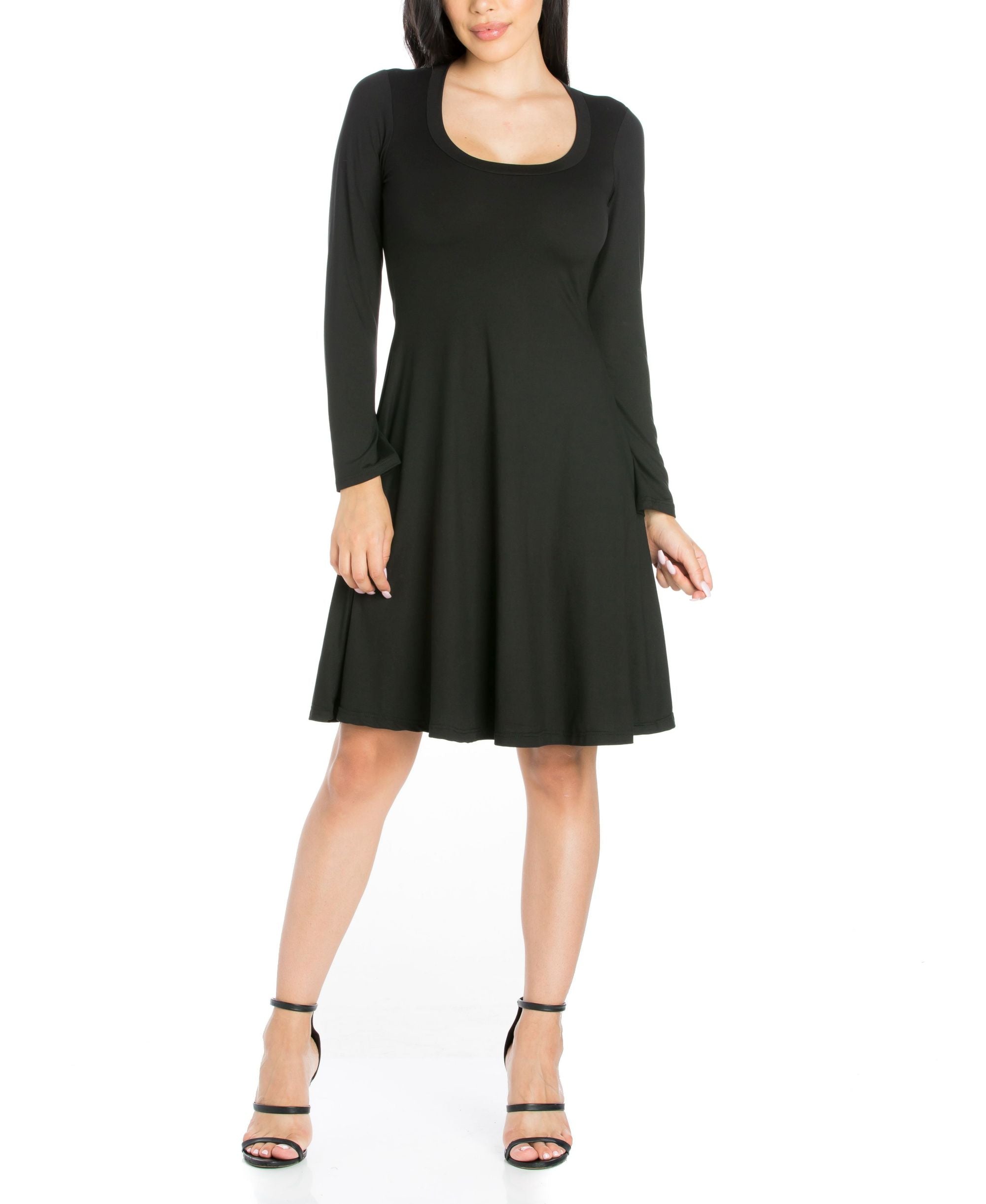 Womens Timeless Long-Sleeve Flared Mini Dress