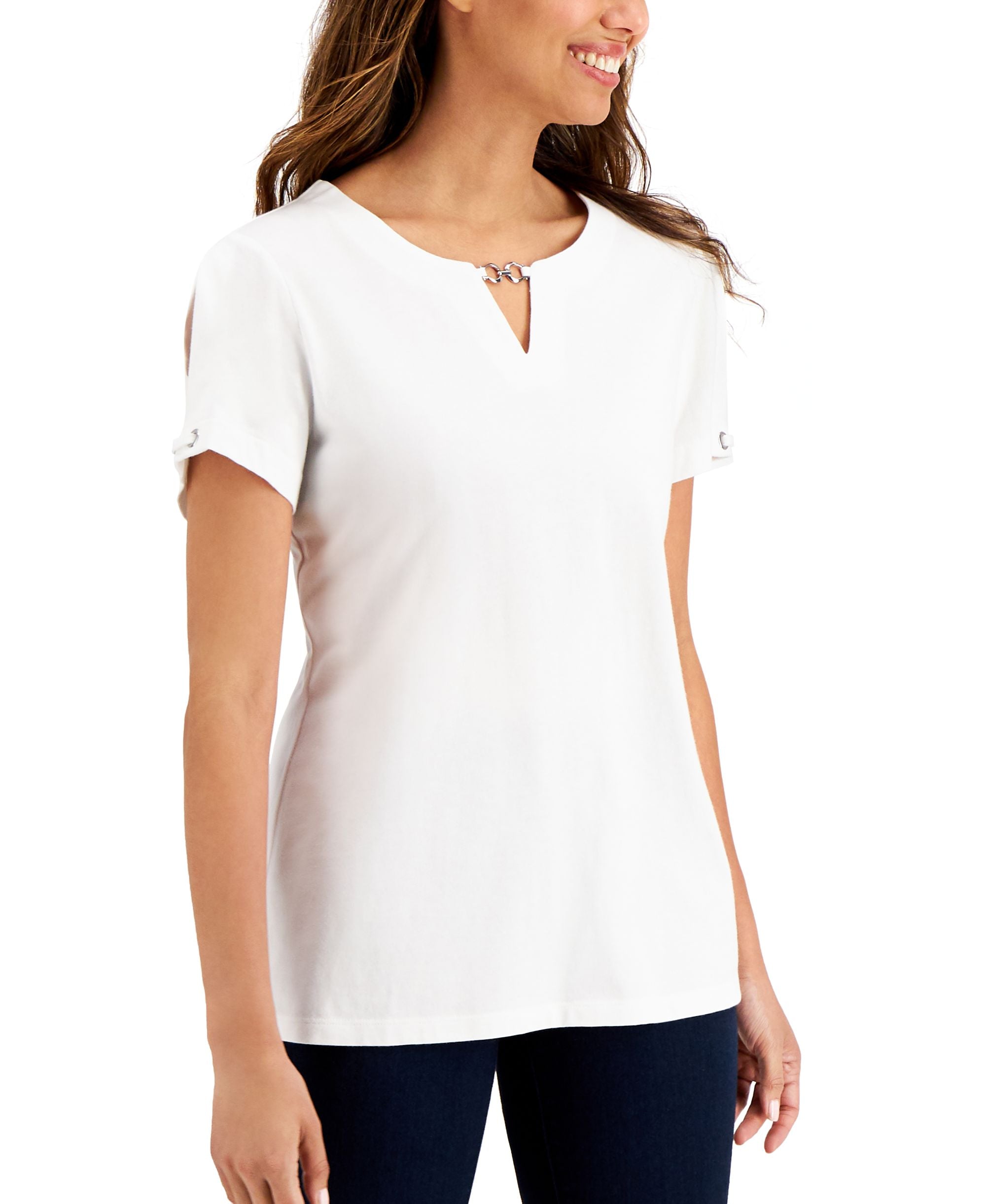 Short-Sleeve Hardware Premium Top