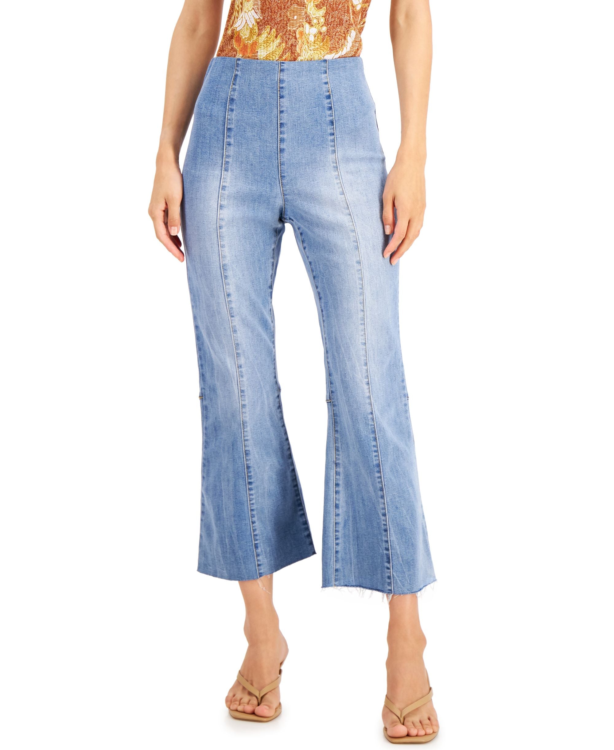 INC International Concepts Womens High Rise Crop Flare Comfort-Waist Jean