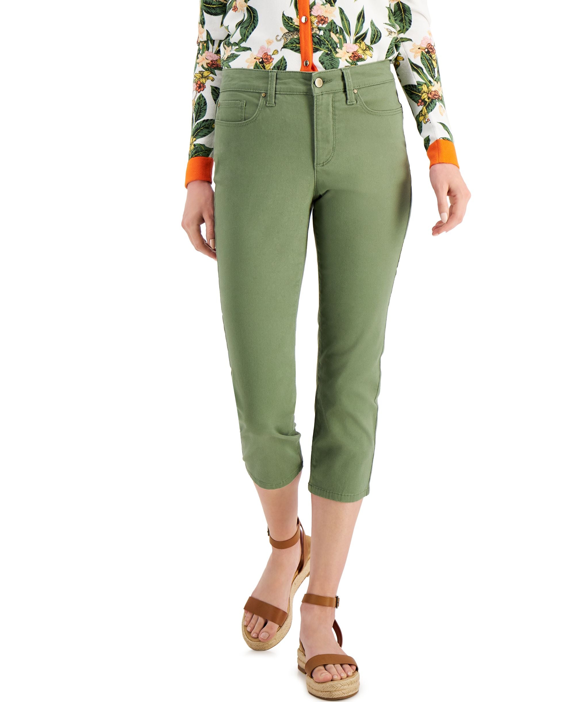 Charter Club Petite Tummy Control Bristol Capri-Length Premium Jeans