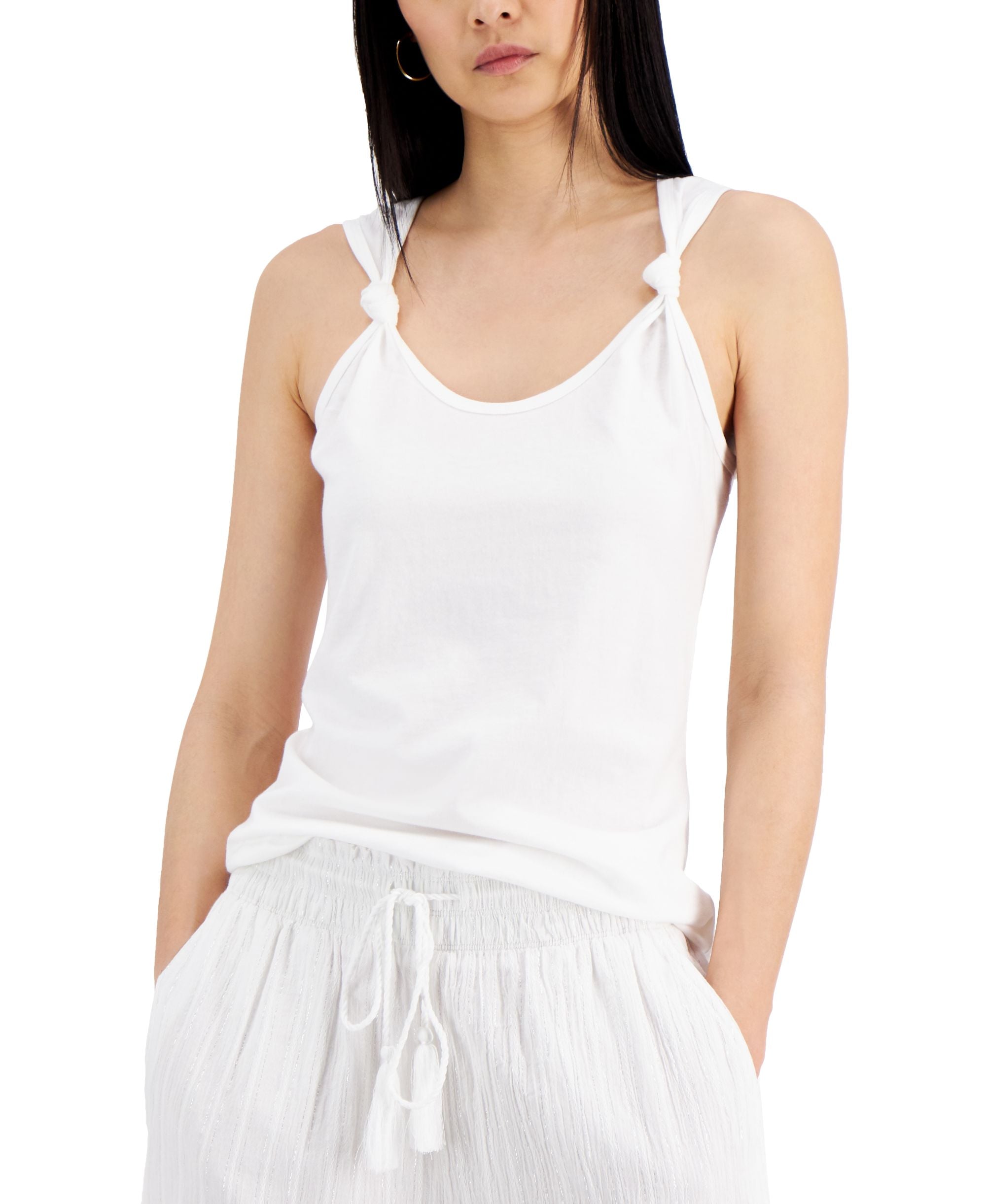 INC International Concepts Womens Knotted Strap Tank Premium Top