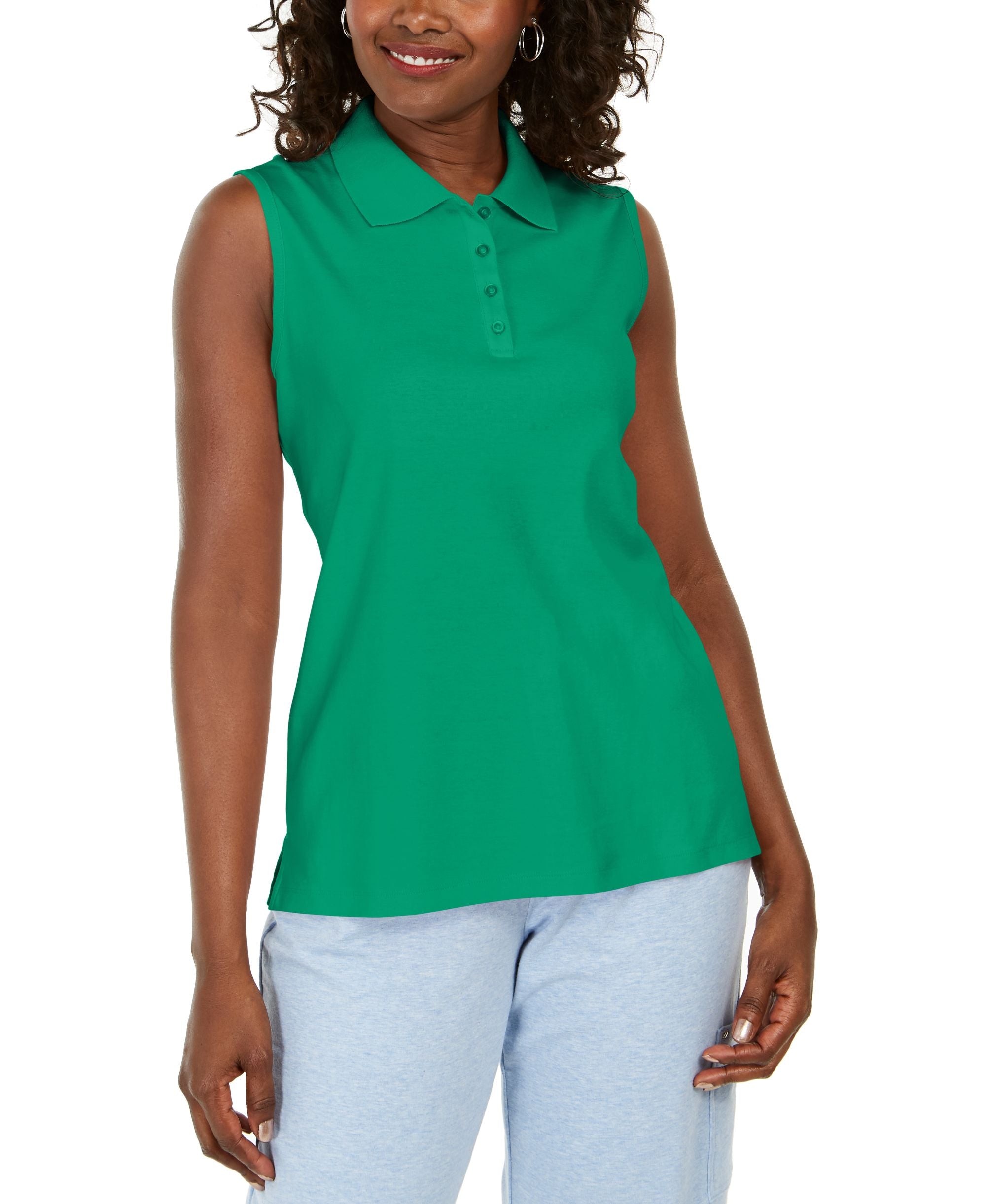 Karen Scott Cotton Polo Modern Shirt