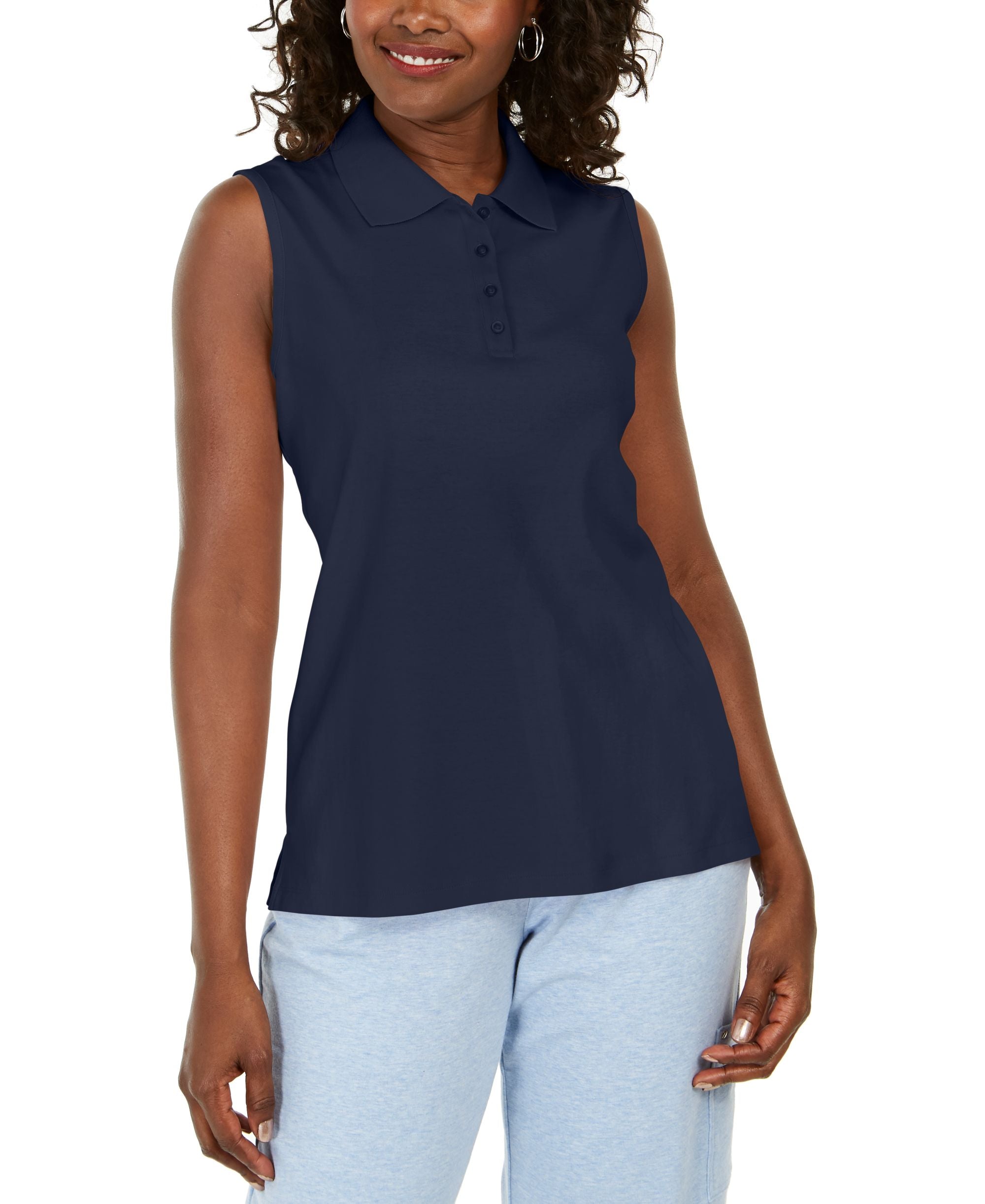Karen Scott Cotton Polo Modern Shirt