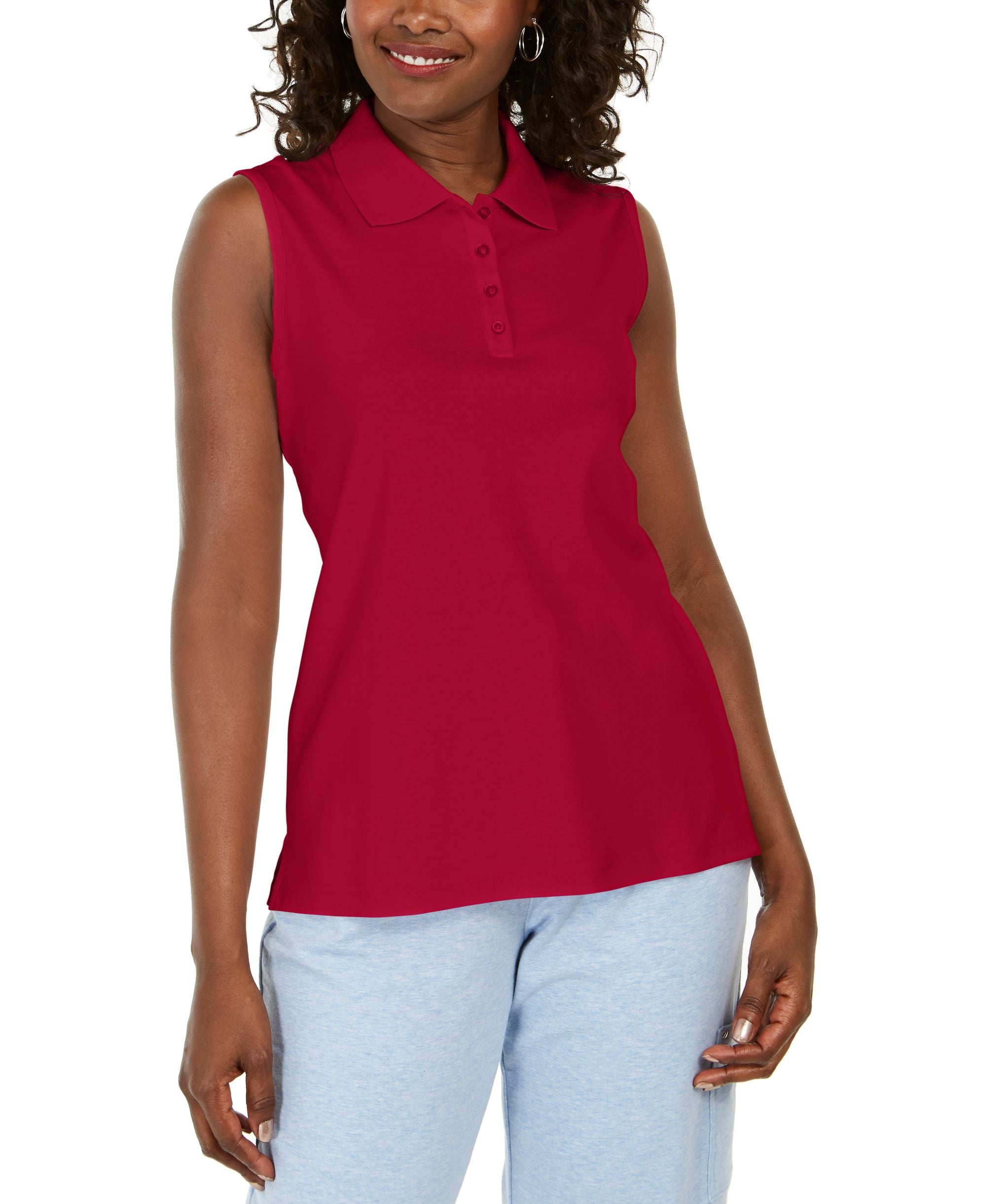 Karen Scott Cotton Polo Modern Shirt