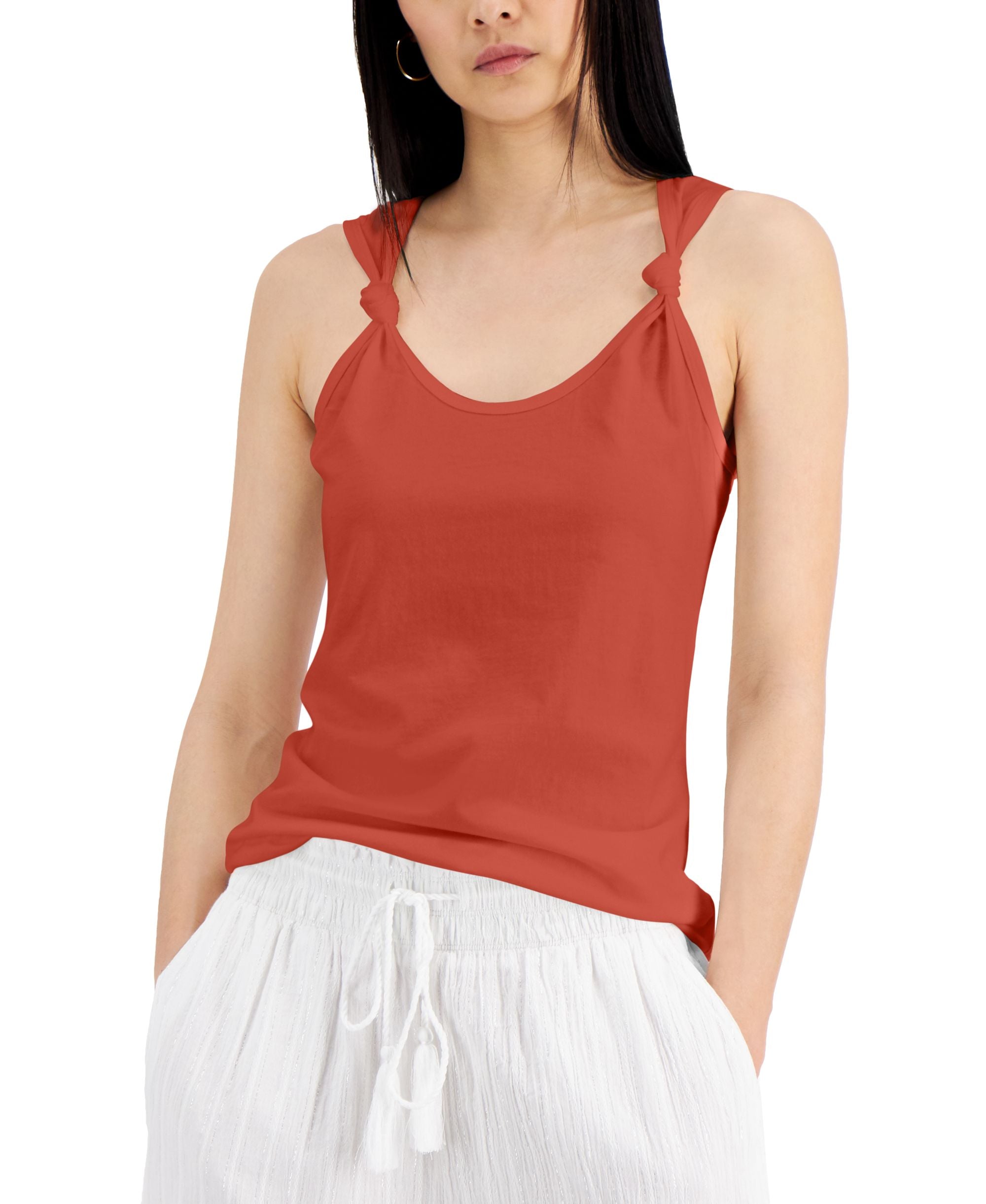 INC International Concepts Womens Knotted Strap Tank Premium Top