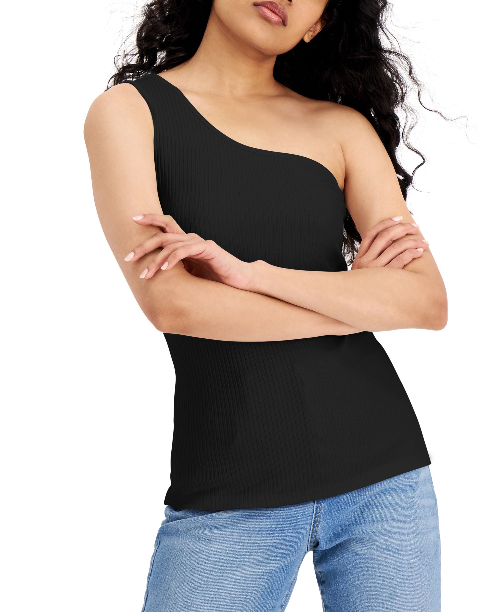 INC International Concepts One Shoulder Tank Premium Top