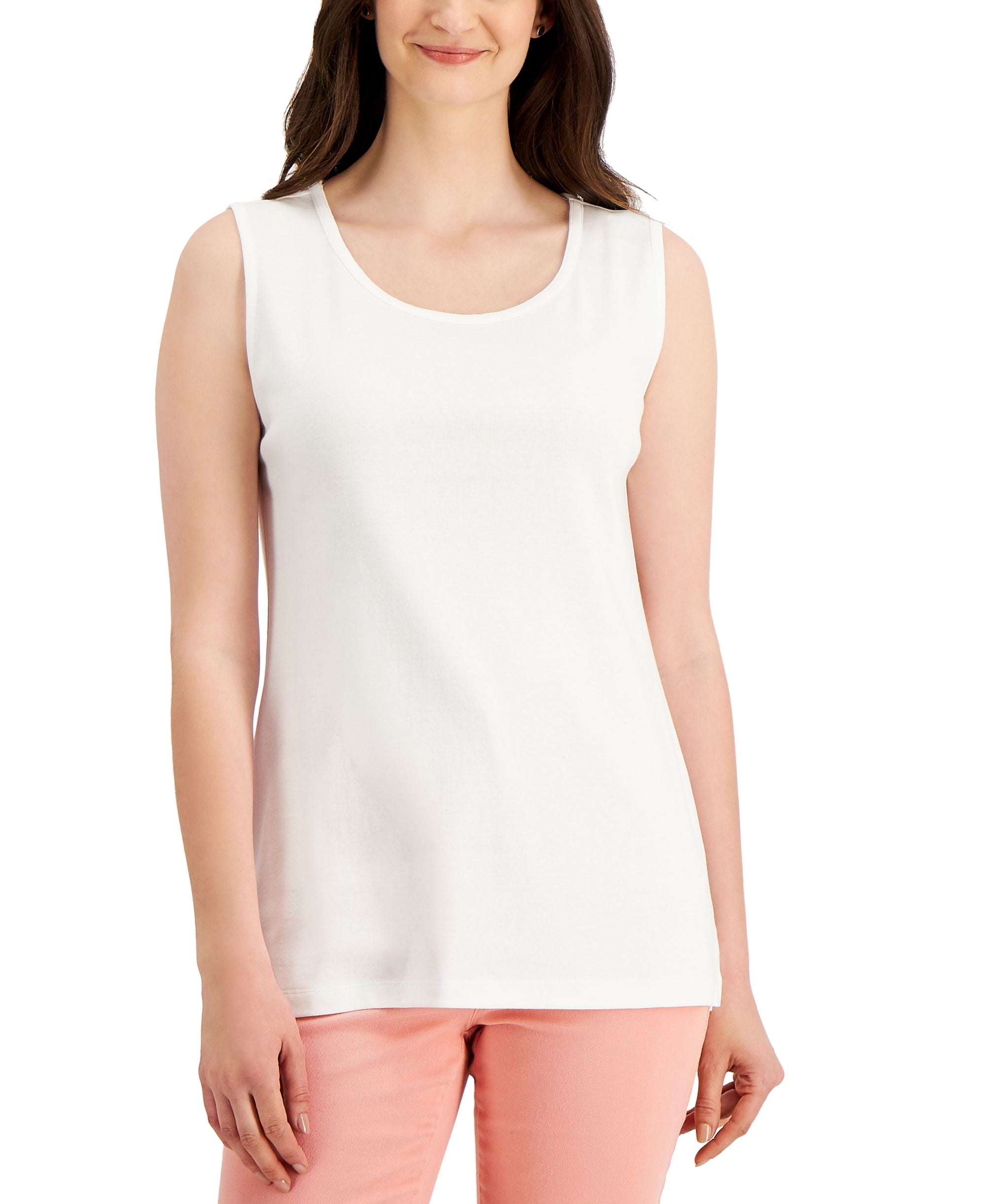 Karen Scott Womens Short-Sleeve Cotton Tunic Tank Premium Top