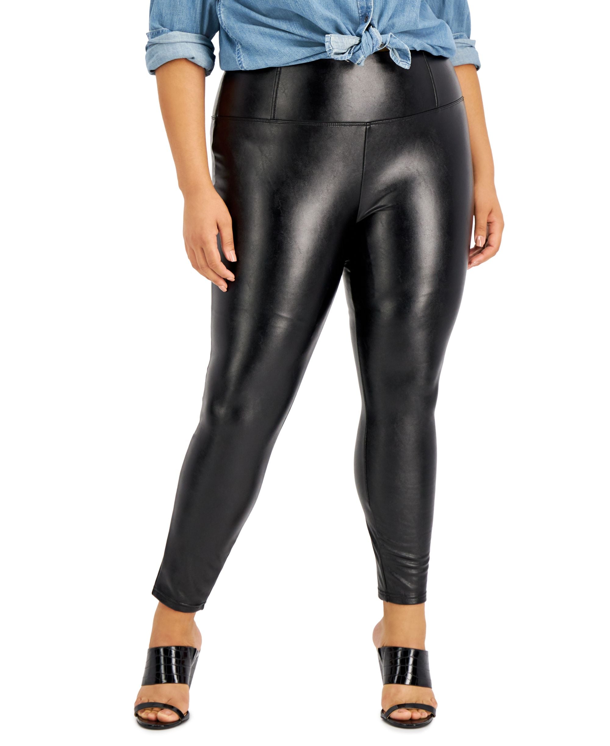 Modern Plus Size Faux-Leather Leggings