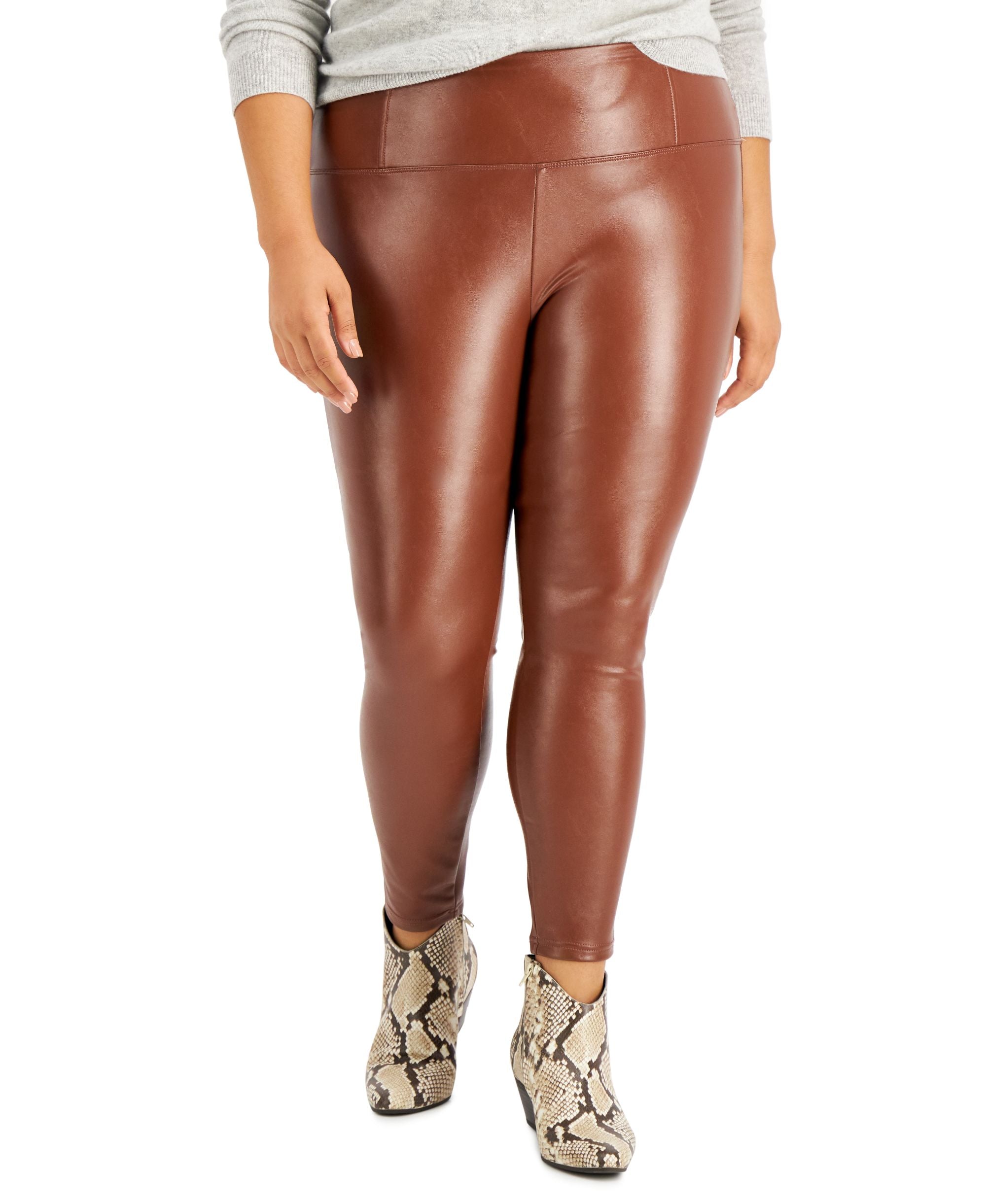 Modern Plus Size Faux-Leather Leggings