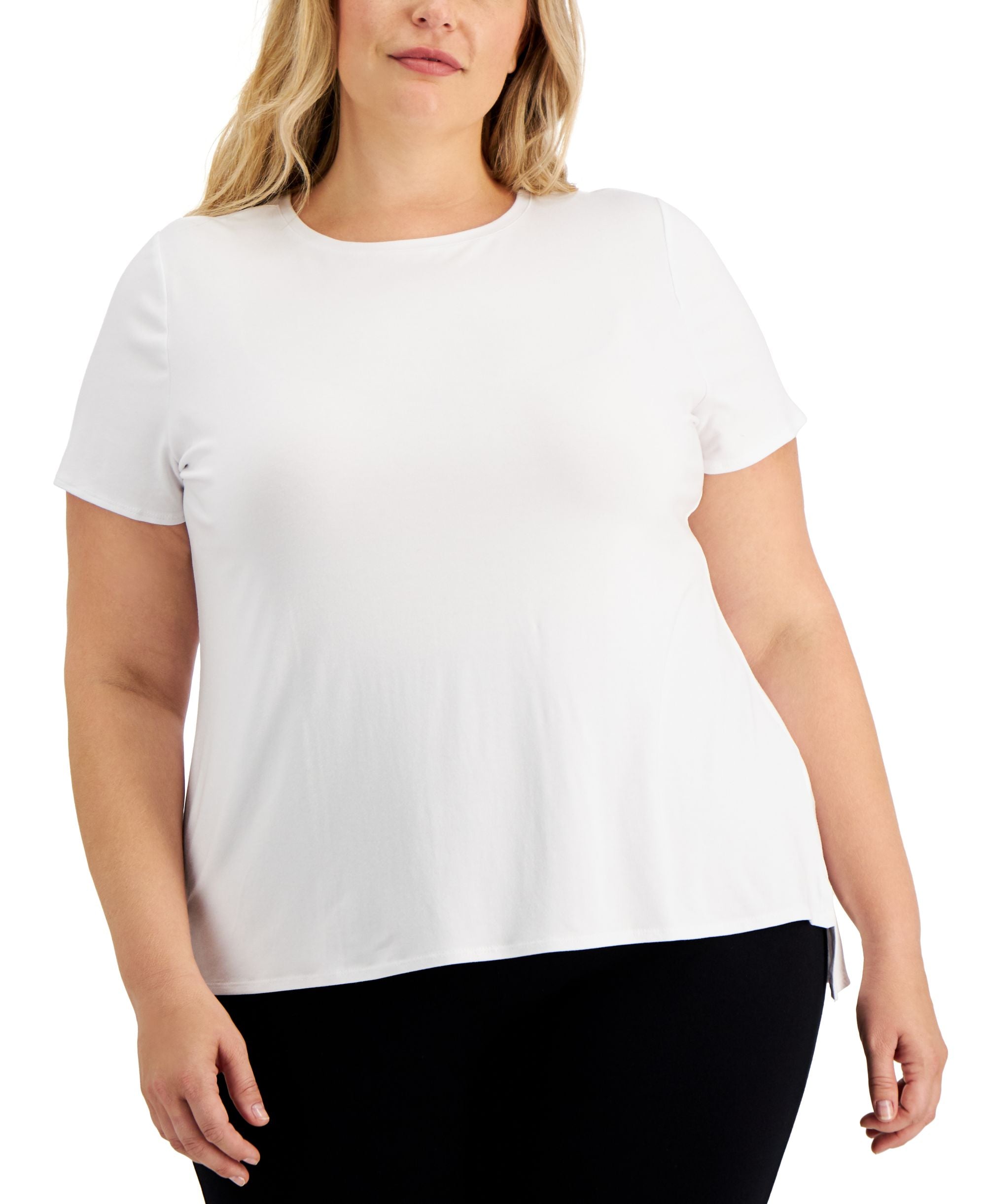 Alfani Plus Size Solid T-Modern Shirt