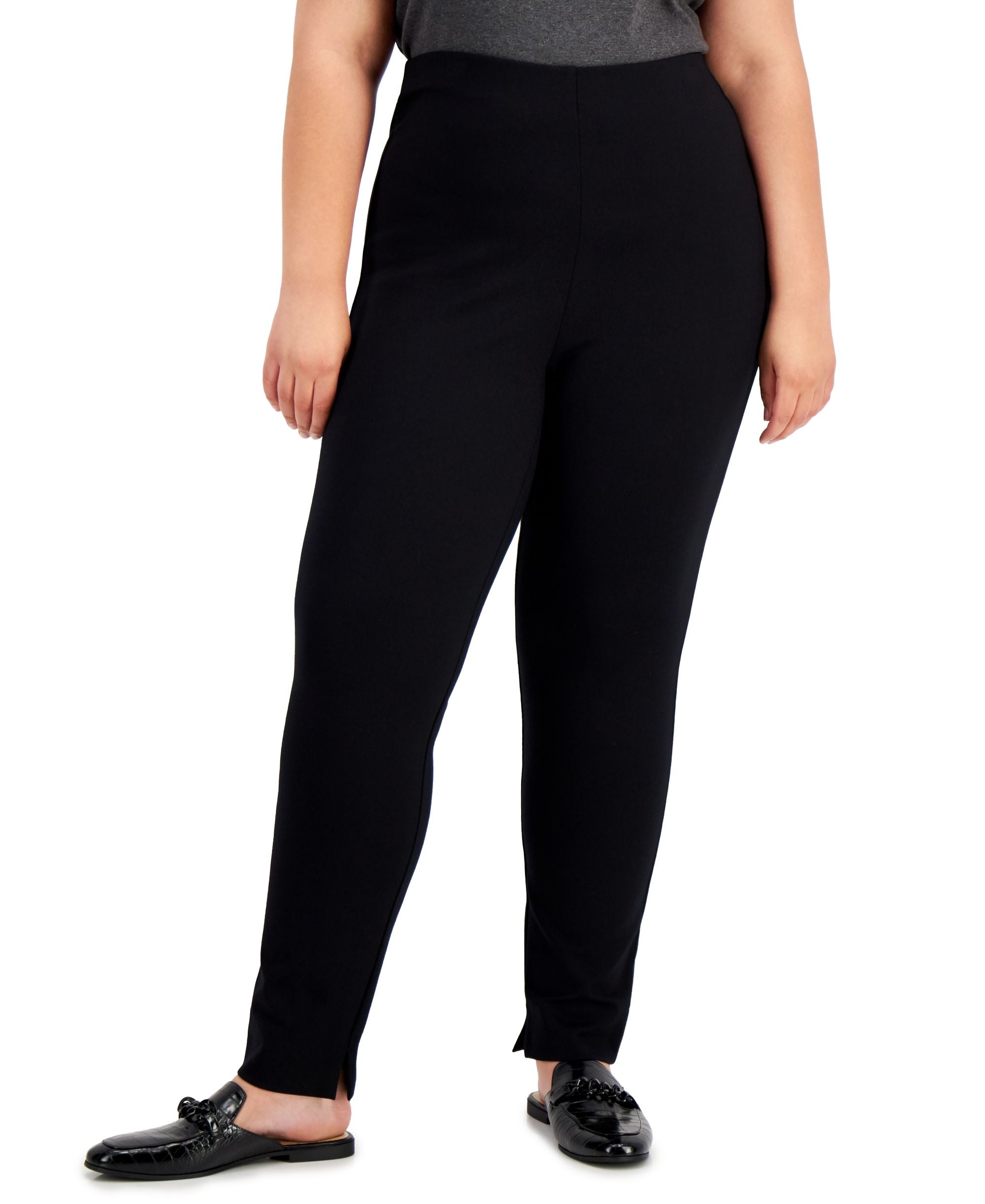 Alfani Plus Size Split Hem Comfort-Waist Signature Pants
