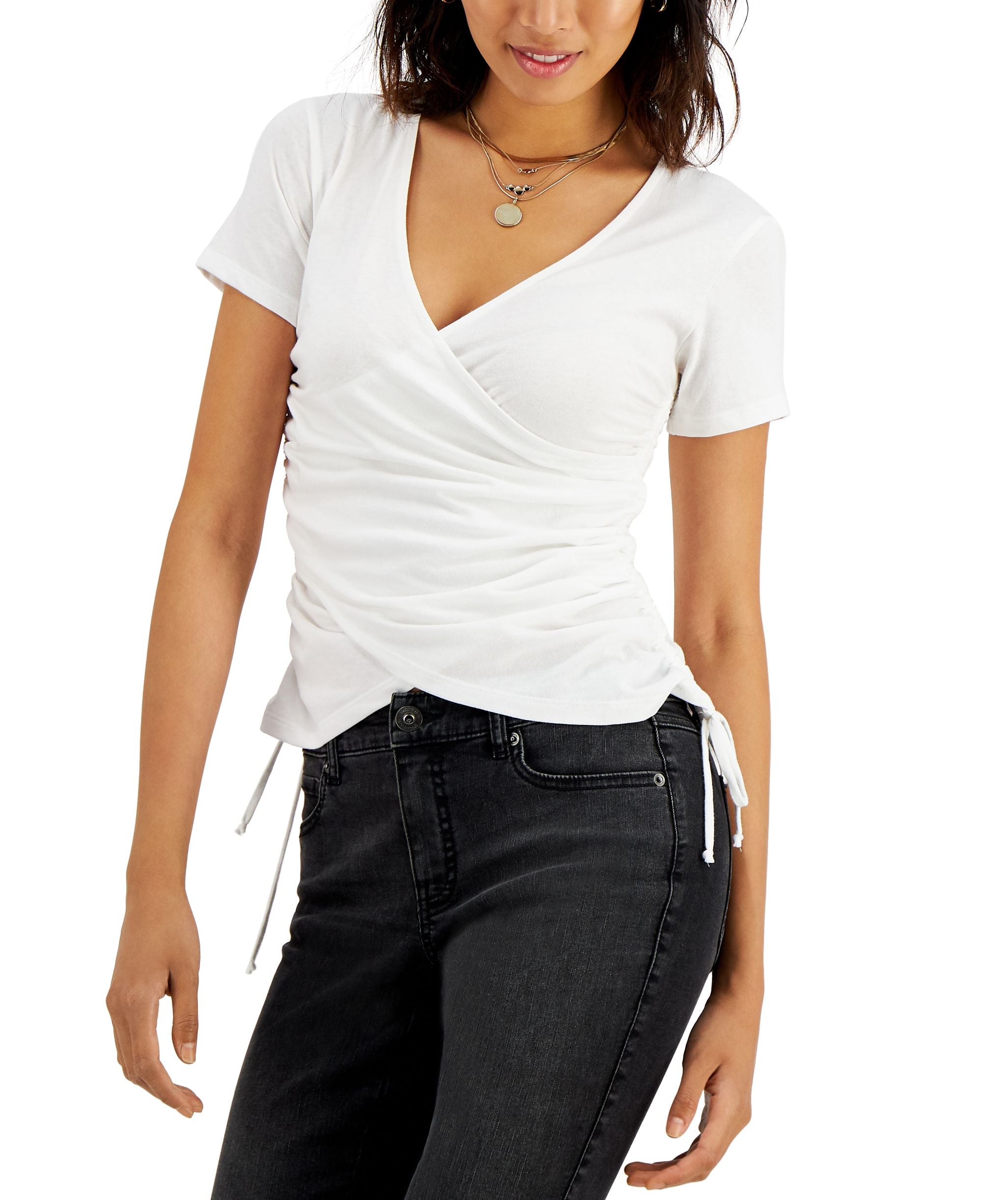 INC International Concepts Surplice Side Tie T-Modern Shirt
