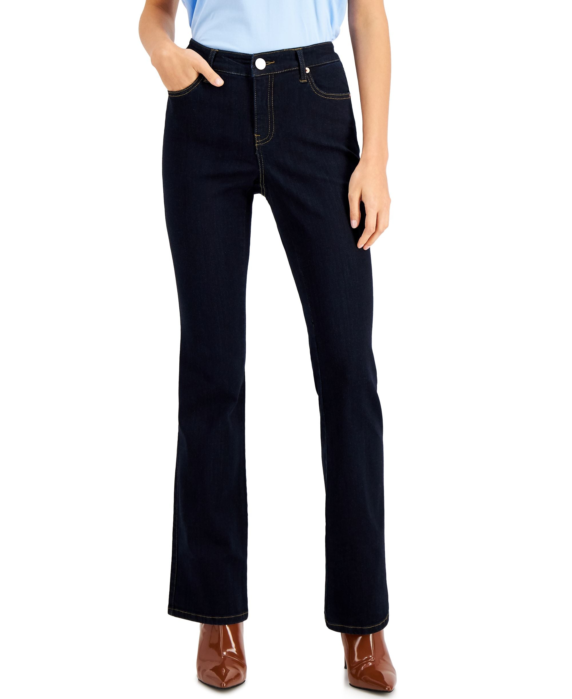 INC International Concepts Mid Rise Boot-Cut Premium Jeans