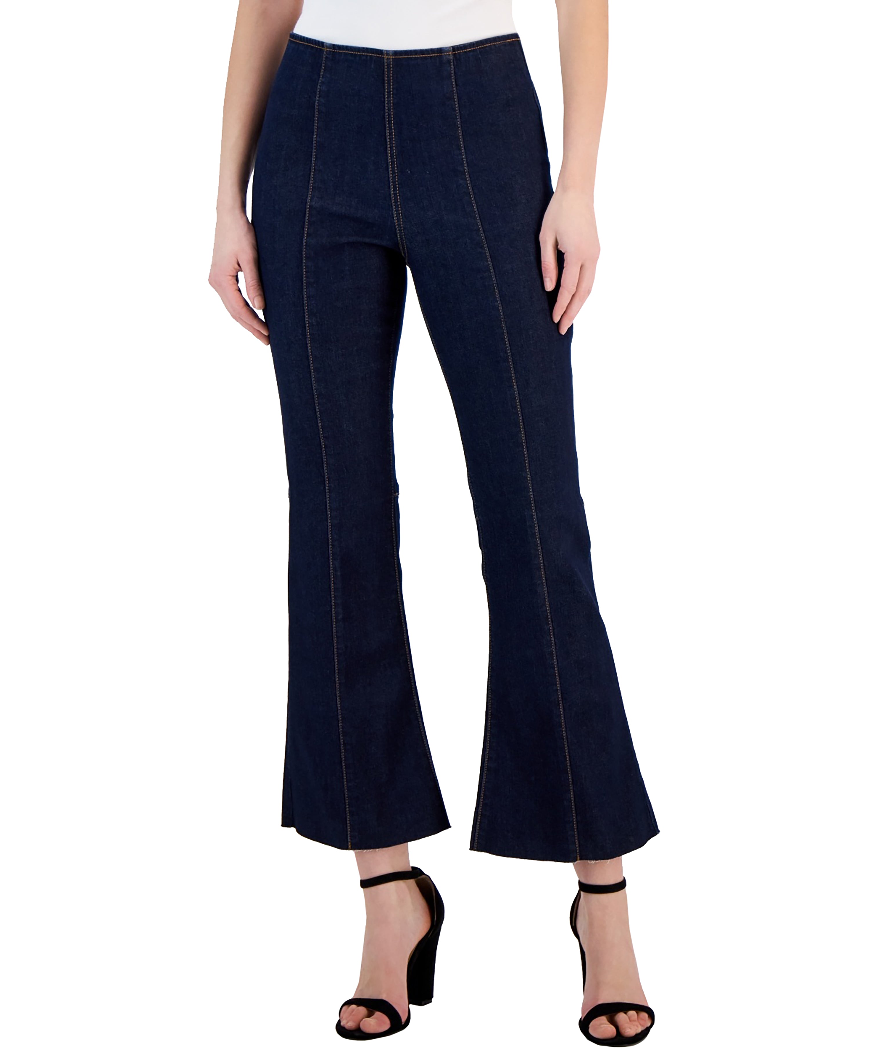 Women's High-Rise Pull-On Flared Cropped Premium Jeans