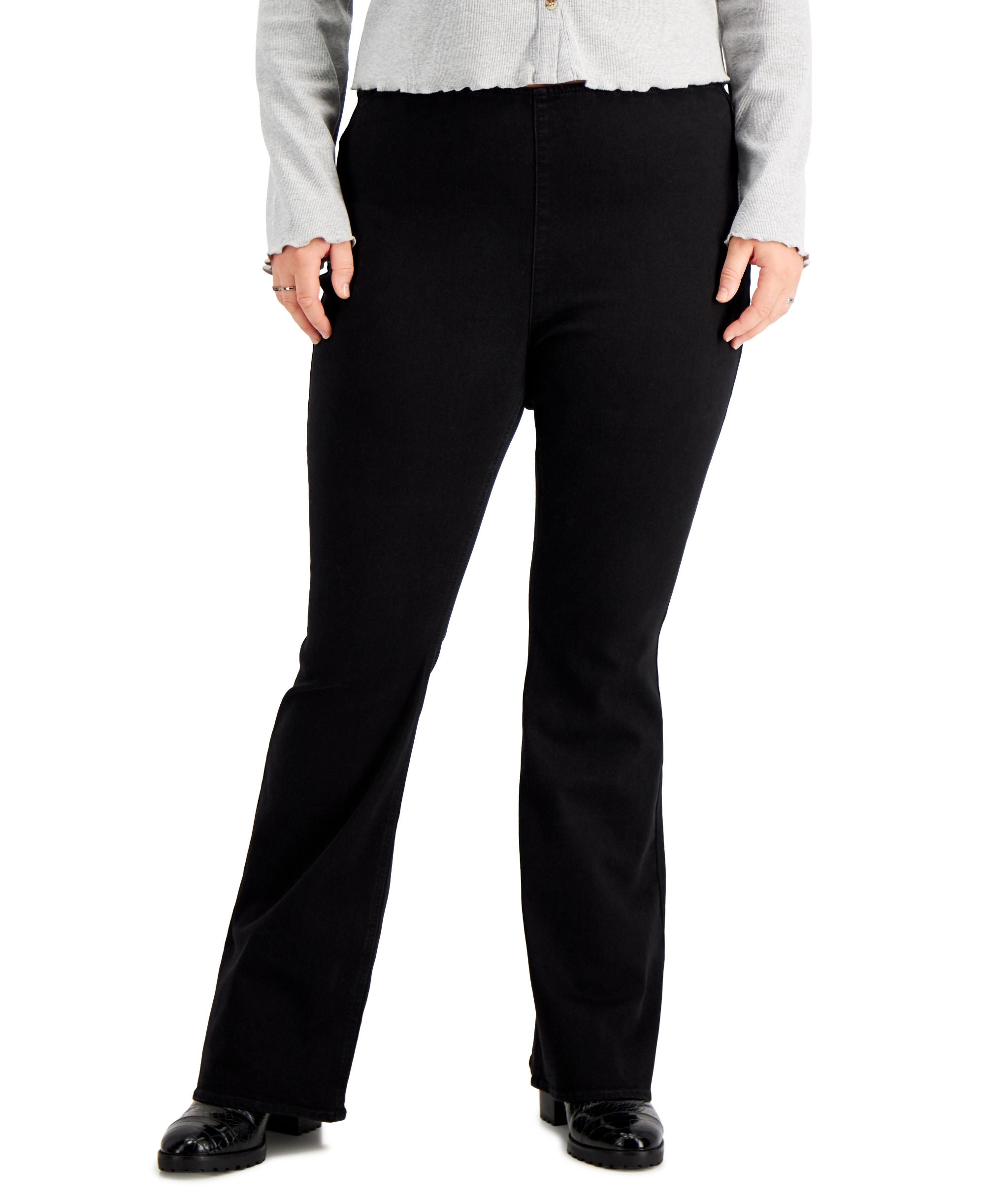 Tinseltown Modern Plus Comfort-Waist Flared Leg Signature Pants