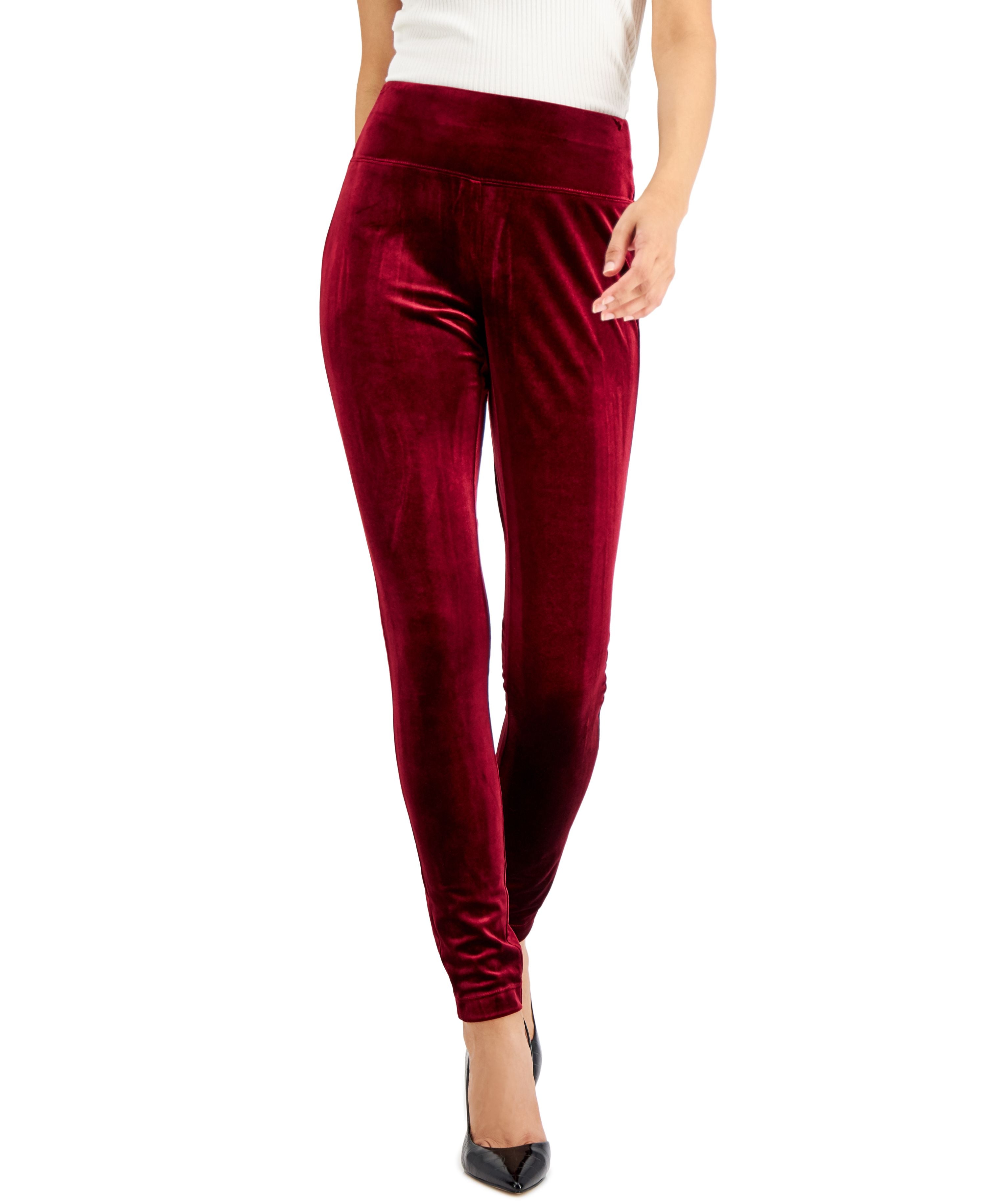 Petite Velvet Skinny-Fit Signature Pants