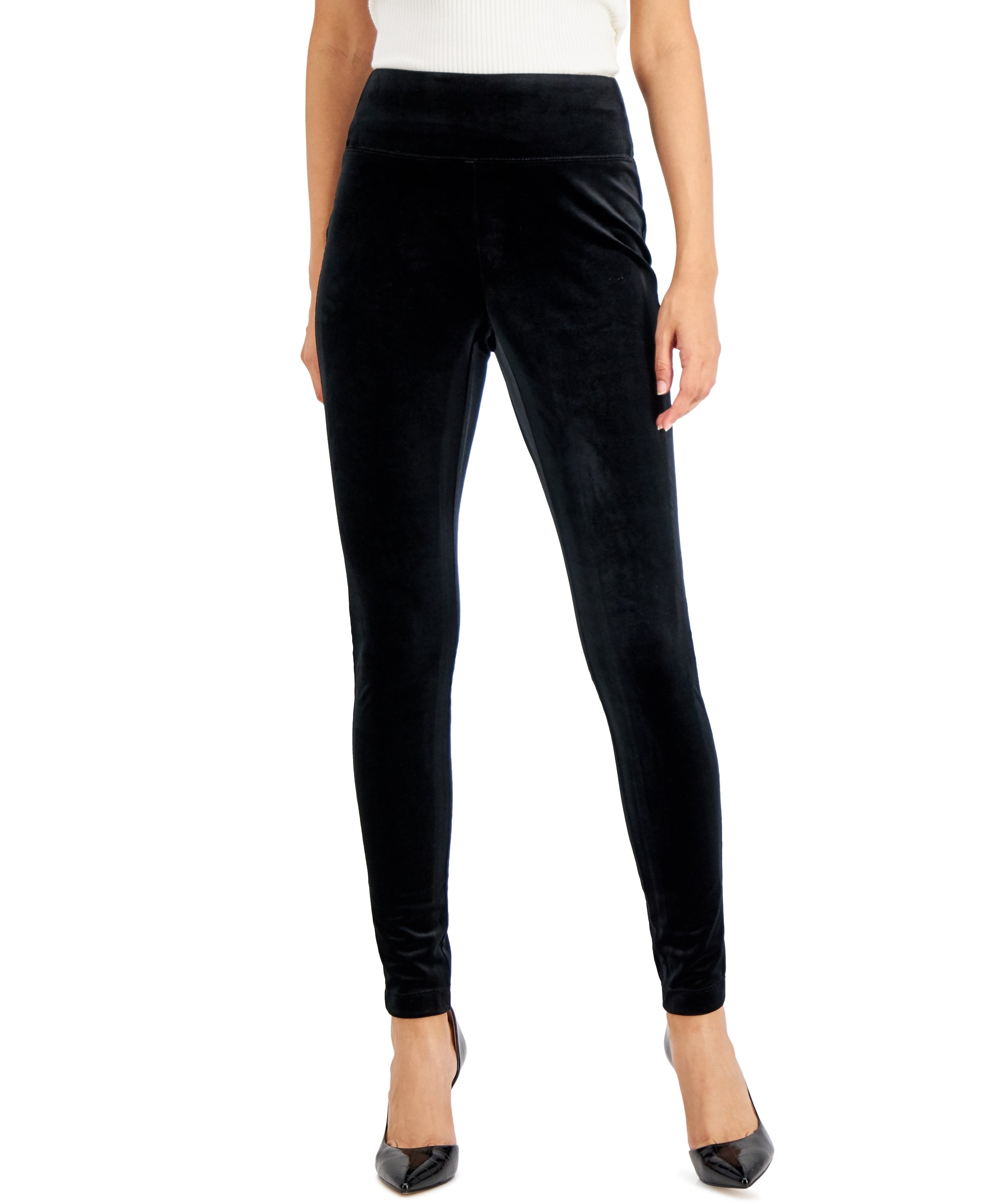 Petite Velvet Skinny-Fit Signature Pants