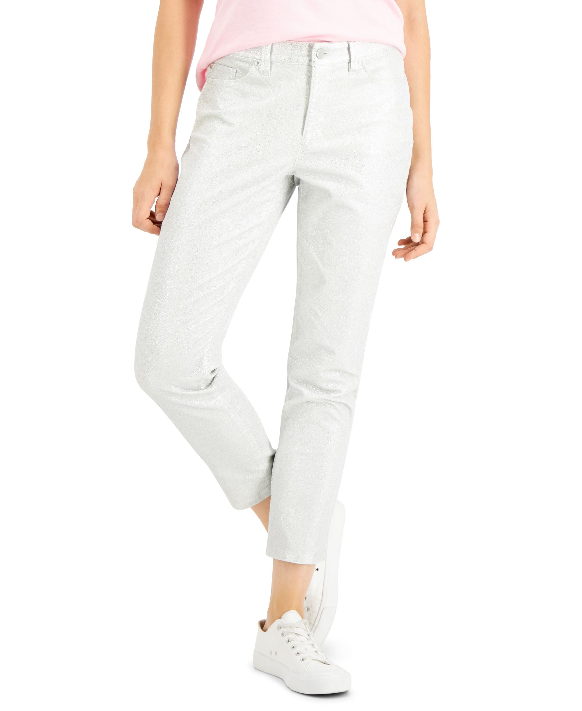 Charter Club Foil Printed Skinny-Fit Leg Ankle Premium Jeans
