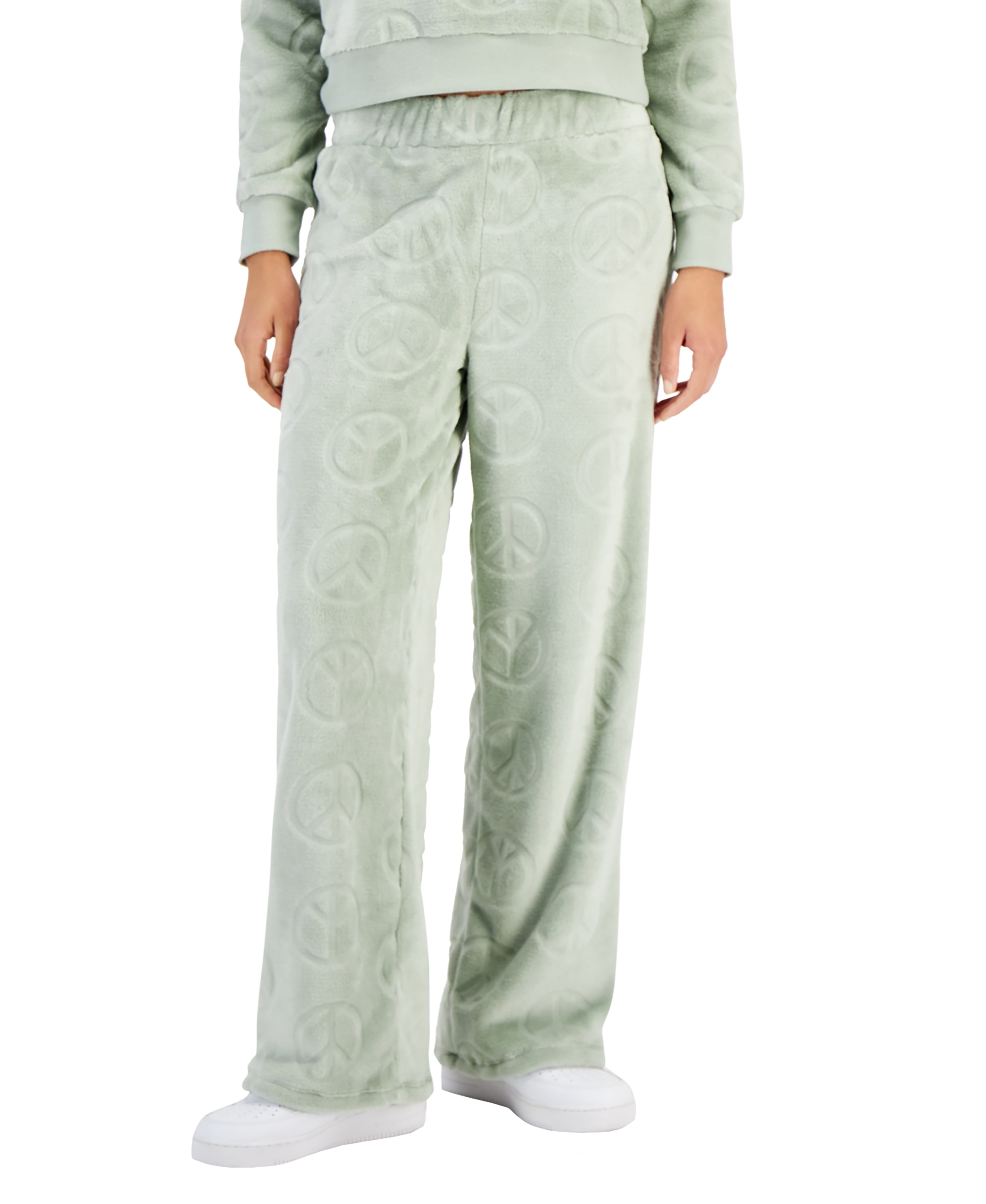 Juniors' Cozy Faux-Fur Wide-Leg Signature Pants