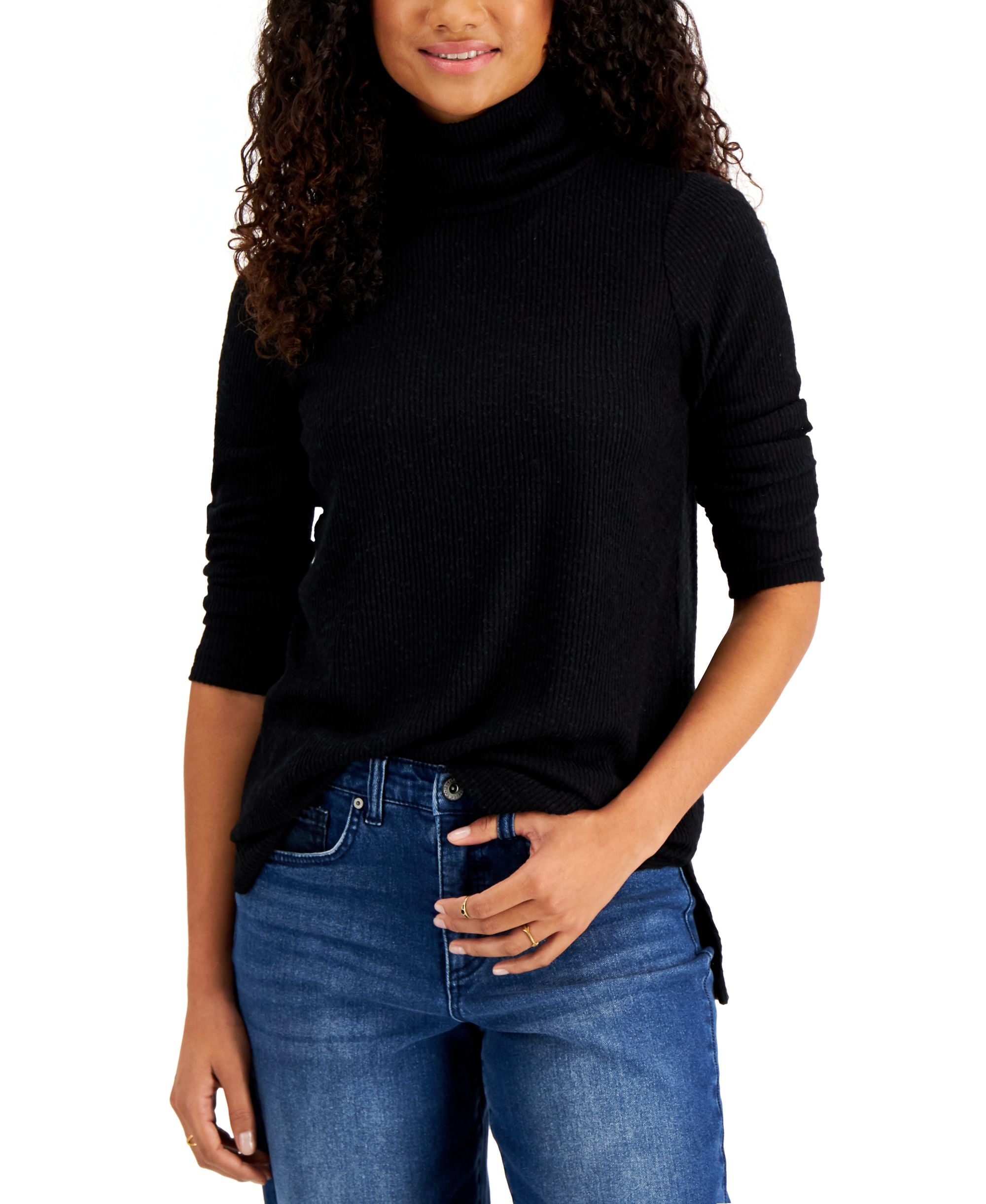 Style & Co Rib Knit Tunic Premium Top