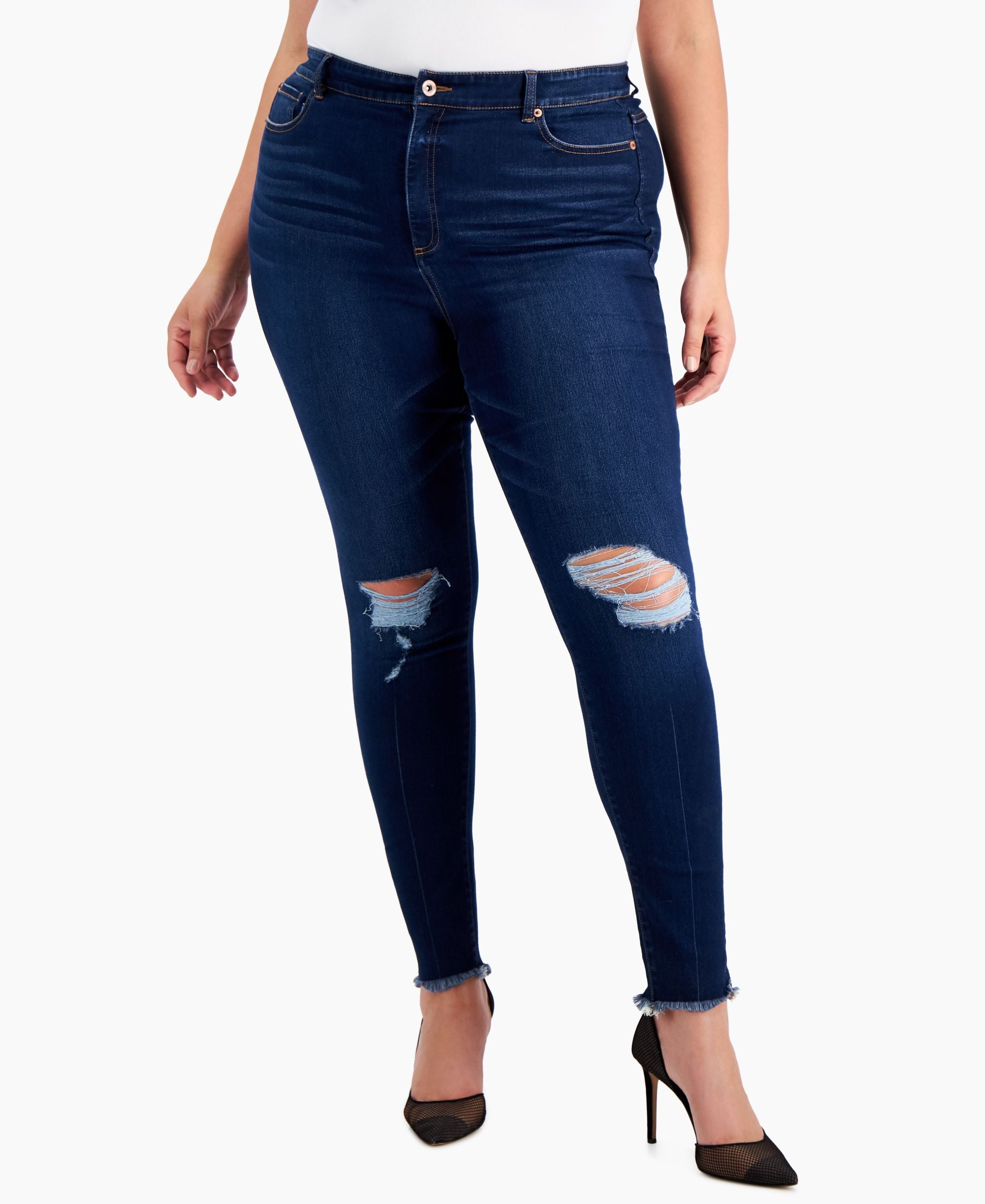 International Concepts Plus Size Essex Super Skinny-Fit Premium Jeans