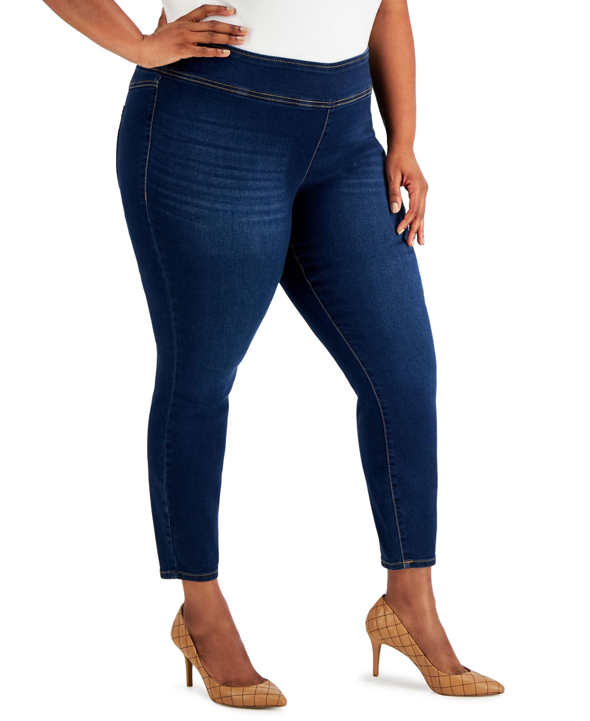 International Concepts Plus Size Comfort-Waist Denim Jeggings