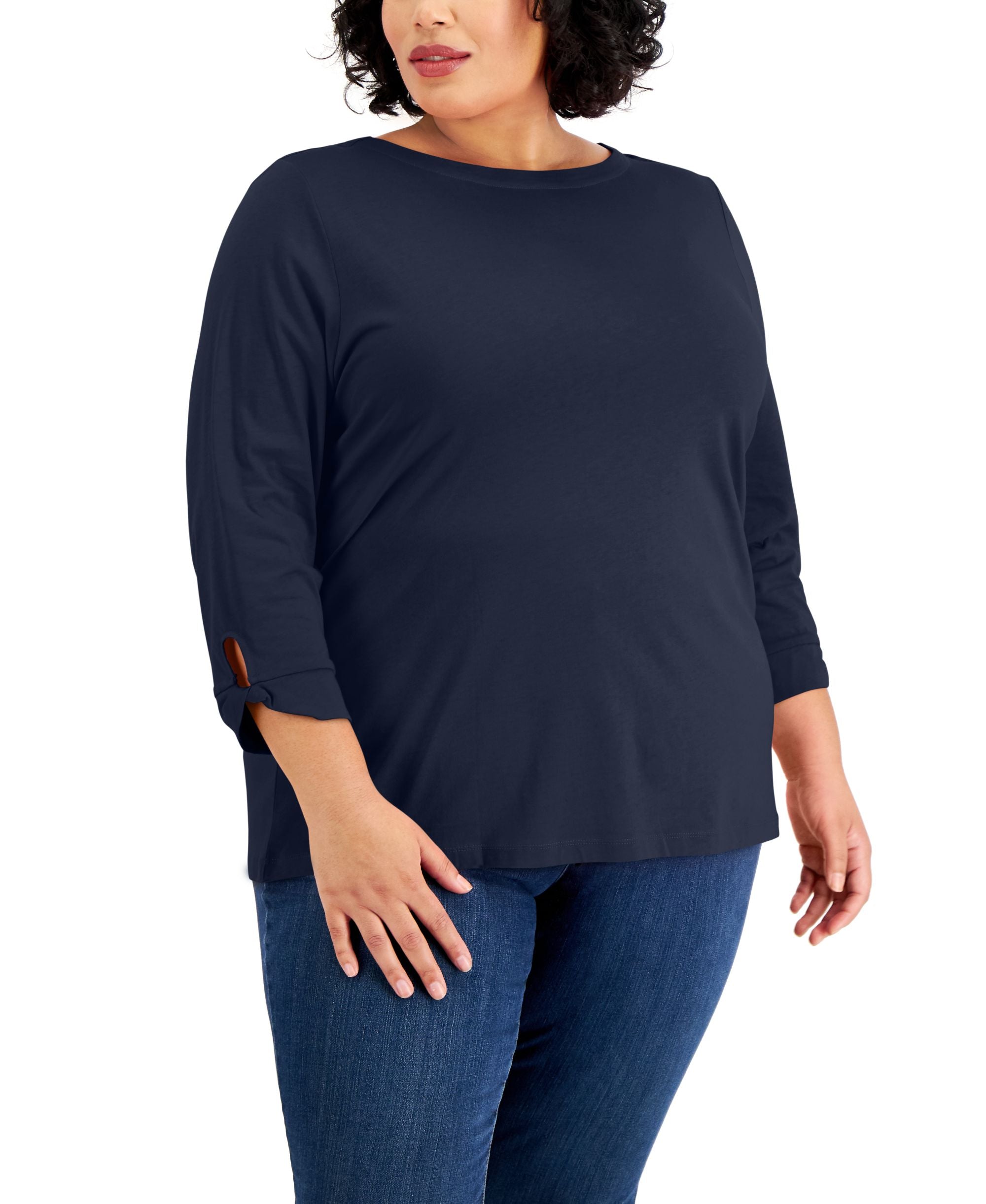 Karen Scott Plus Size Boatneck Premium Top