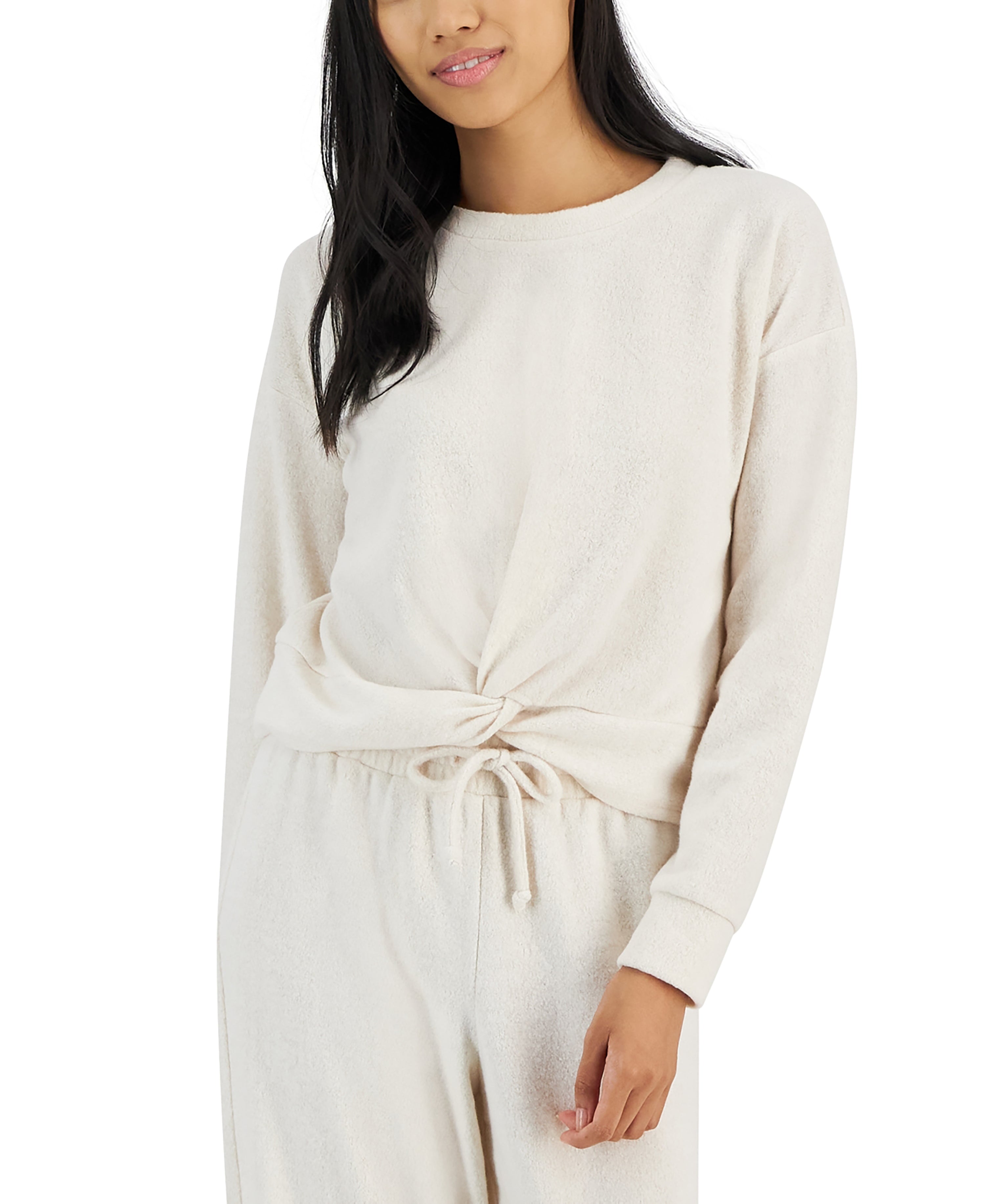 Juniors' Cozy Twist-Front Long-Sleeve Premium Top