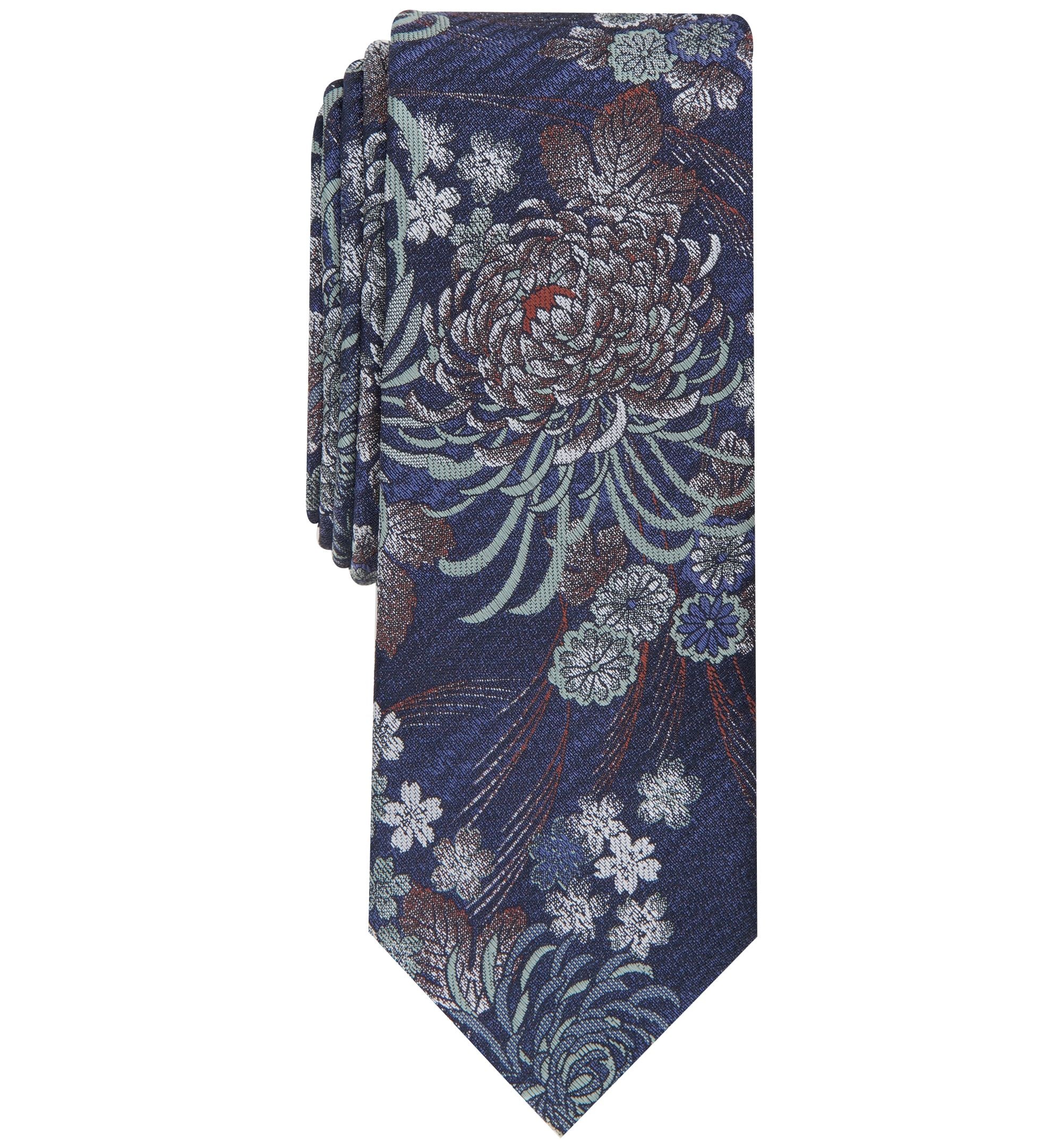 Men's Chrysanthemum Floral Skinny-Fit Tie