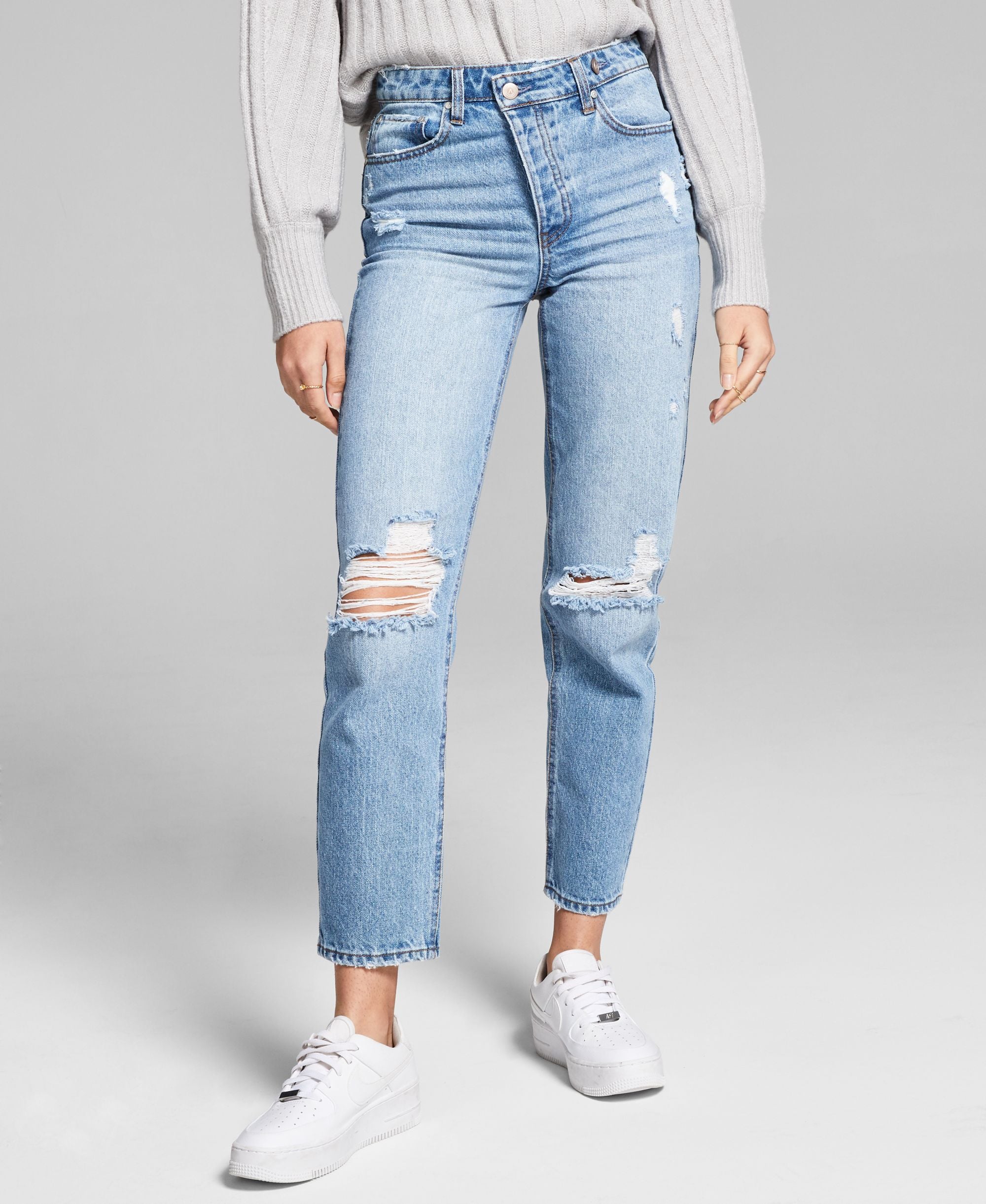 Now This Asymmetrical Cotton Straight-Cut Premium Jeans