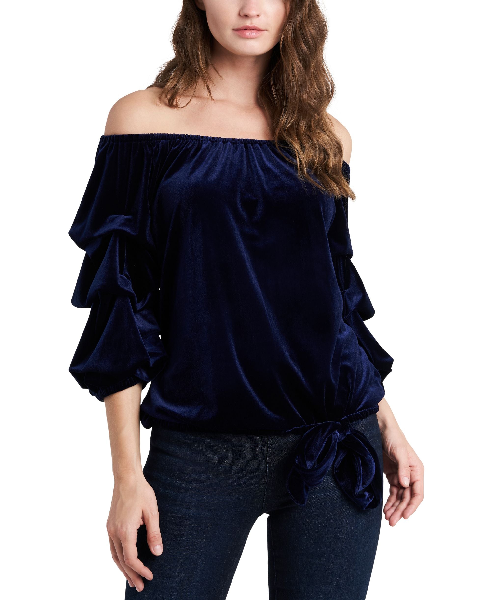 Velvet Off-The-Shoulder Premium Top