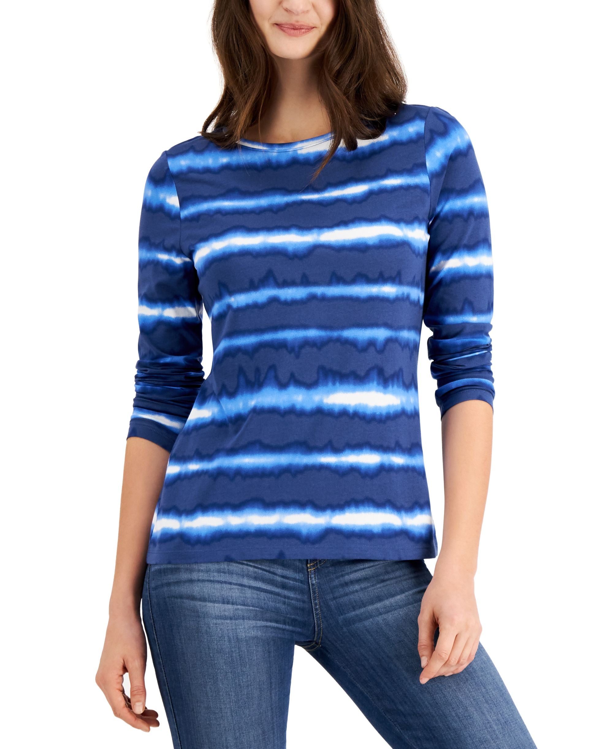 Style & Co Petite Printed Premium Top