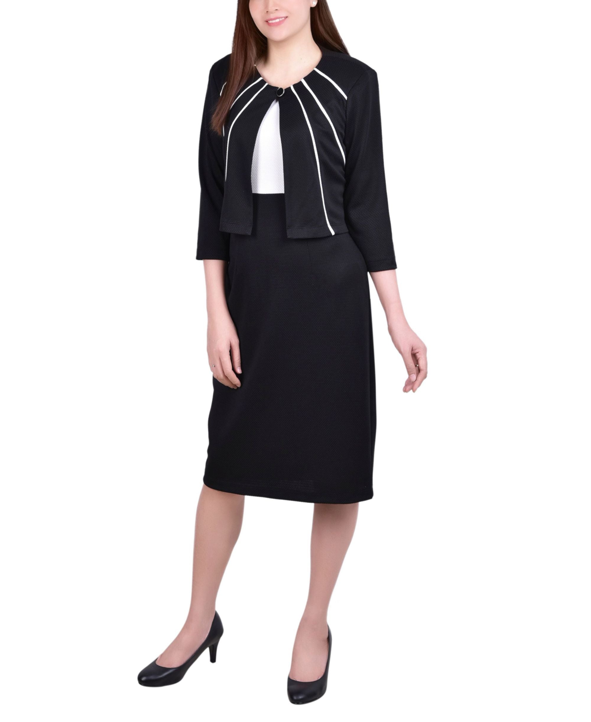 Petite Two Piece Jacket and Dress Set