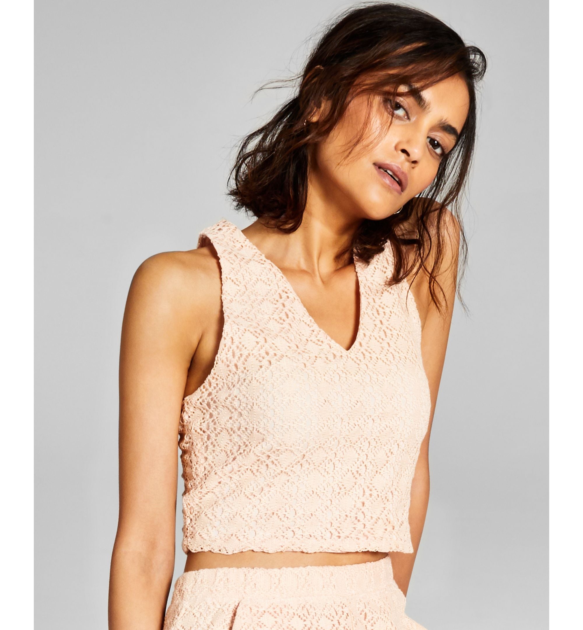 Now This Womens Crochet Halter Premium Top