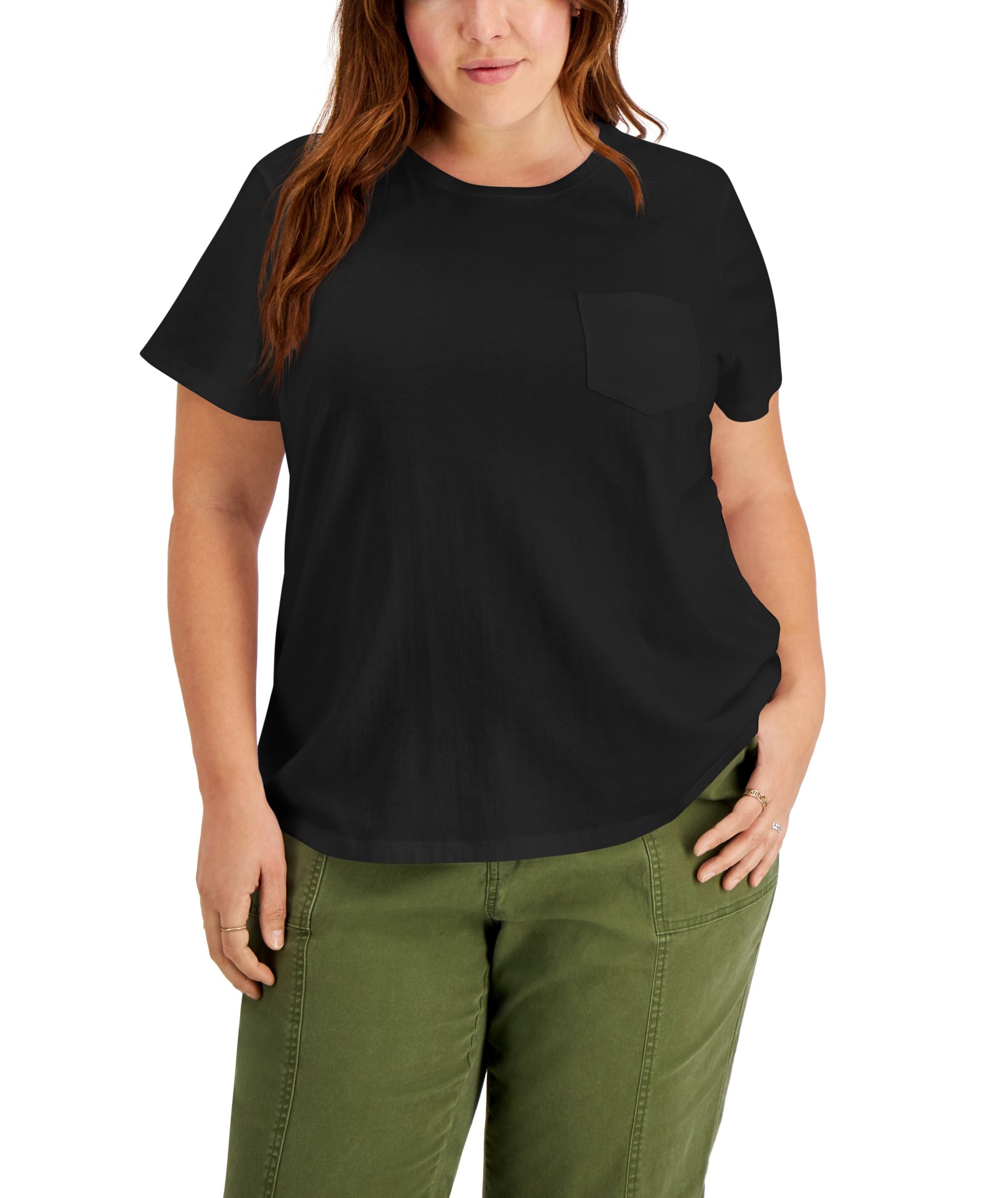 Style & Co Plus Size Solid Timeless T-Modern Shirt