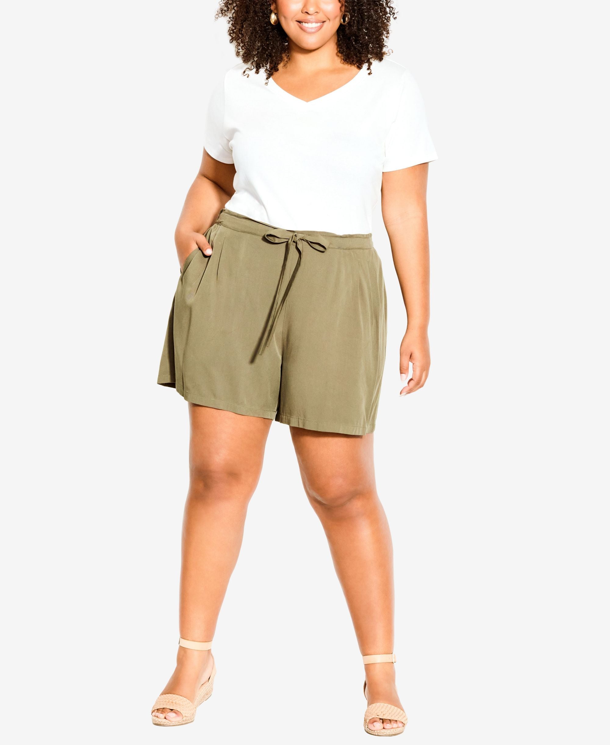 Plus Size Kenley Tie Premium Shorts