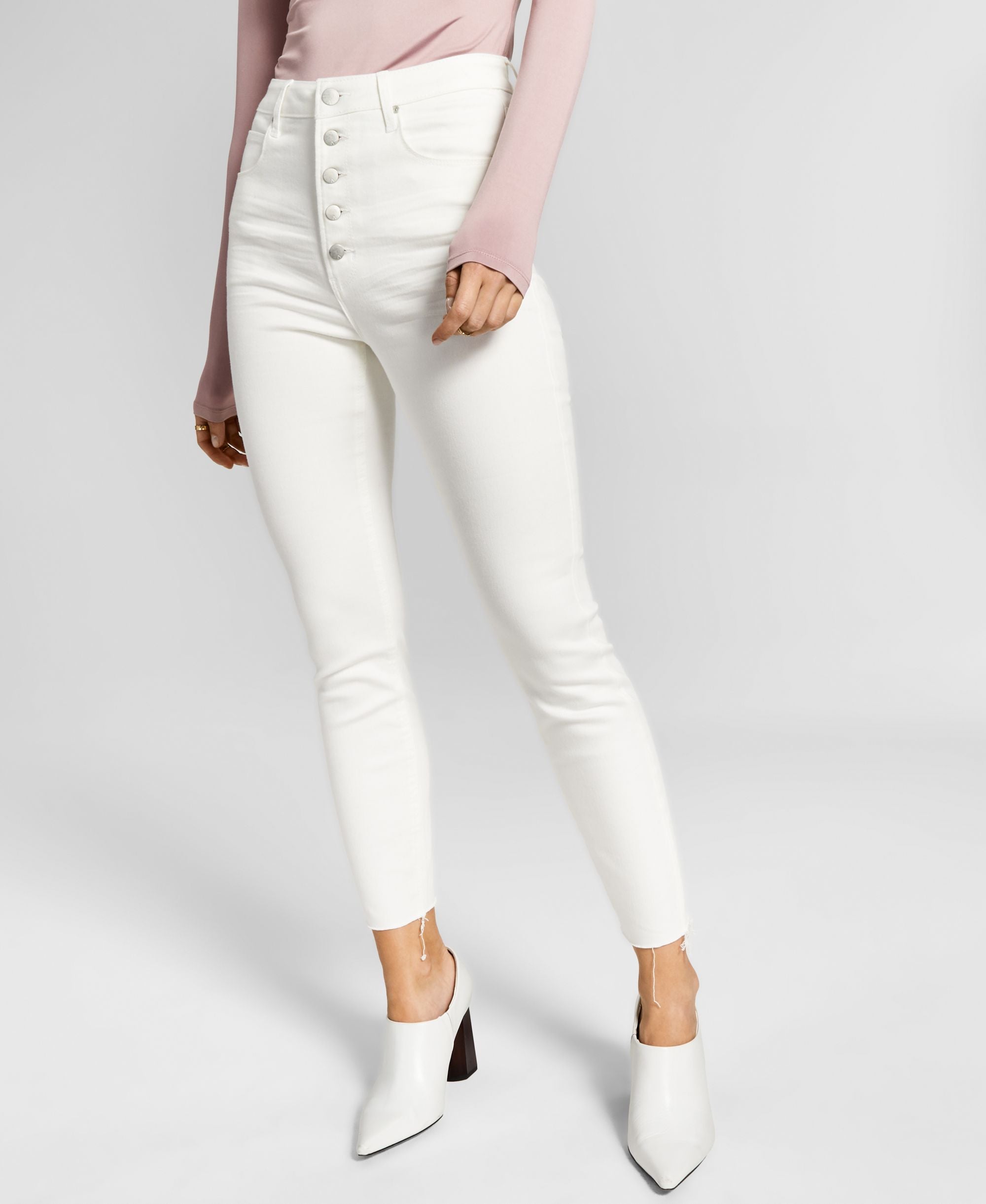 Now This Womens ideal Skinny-Fit Exposed Button