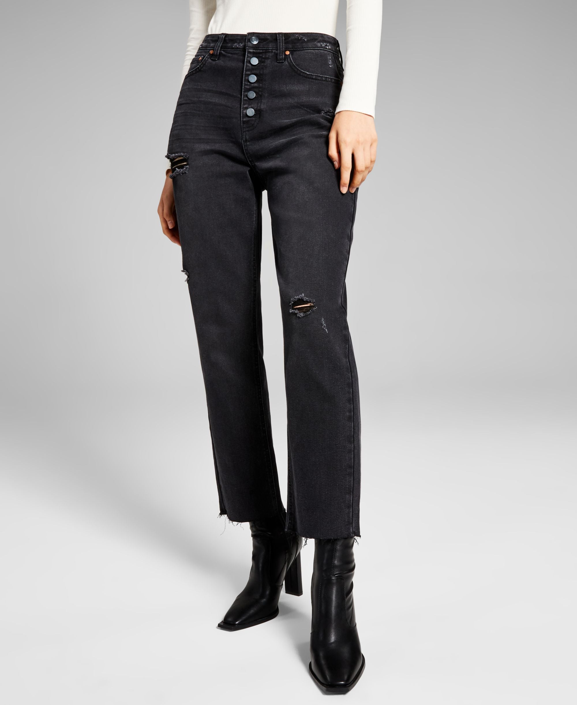 Now This Womens Ripped Mom Premium Jeans