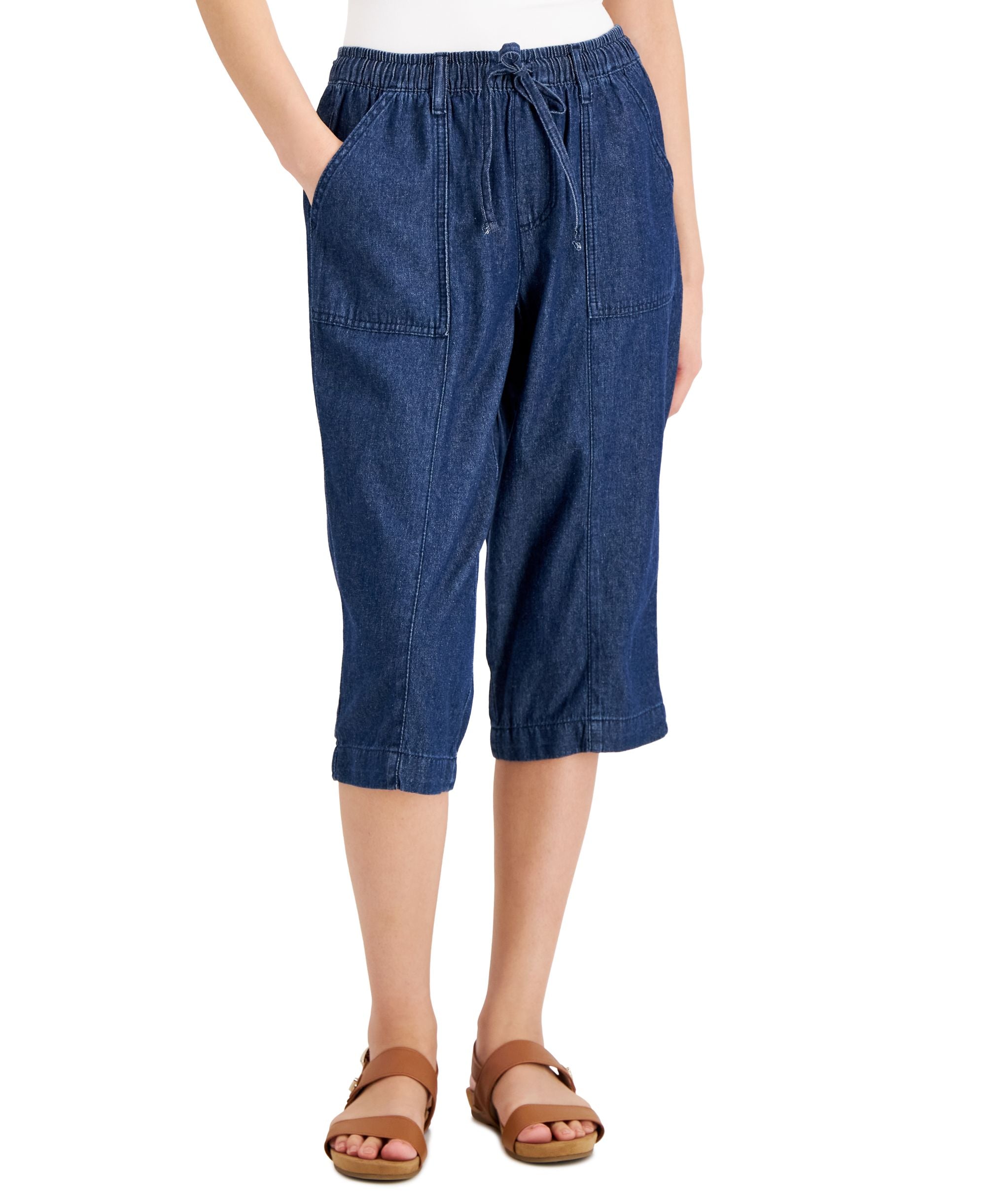 Karen Scott Denim Charlie Capri-Length Signature Pants