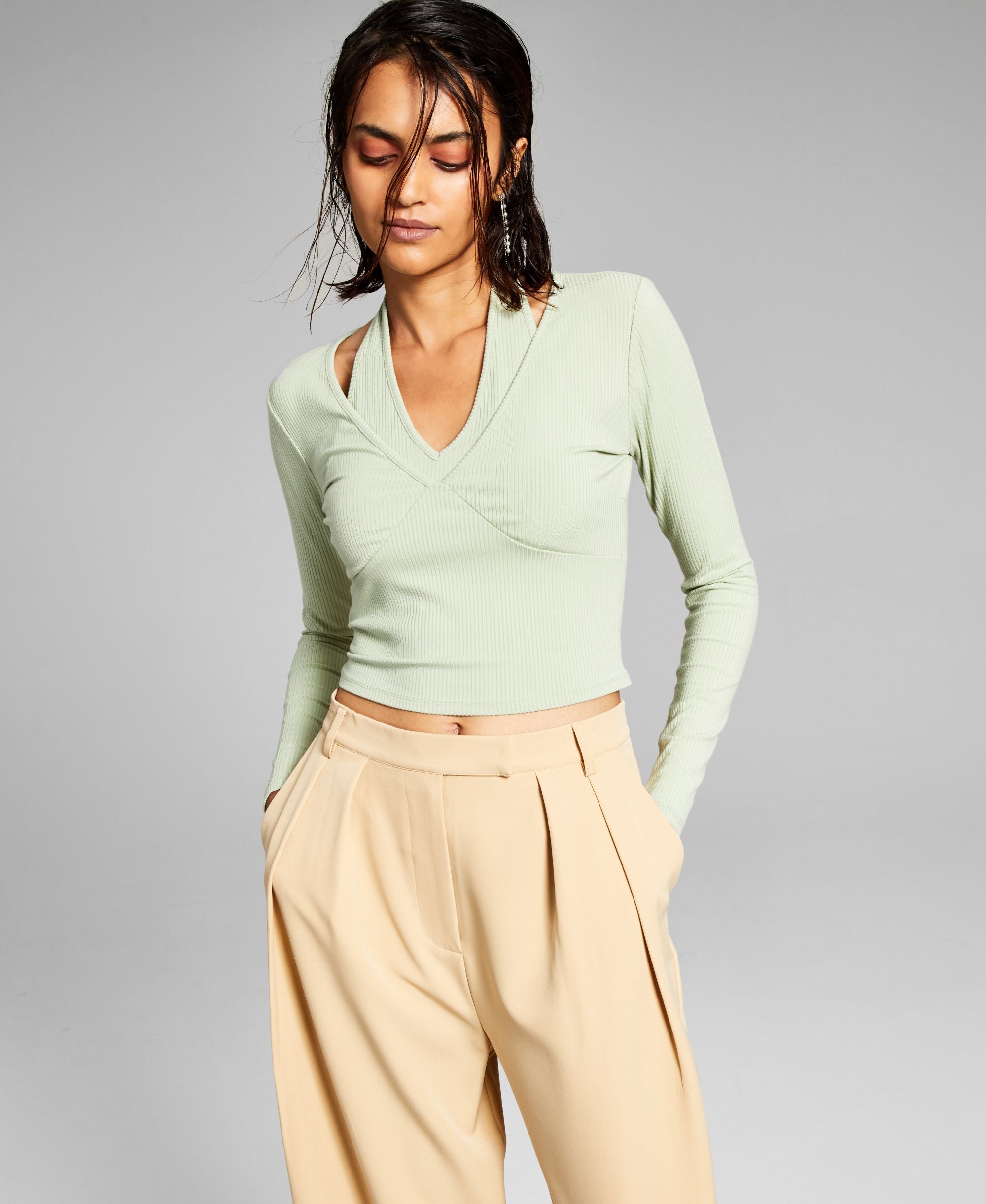 Now This Womens Ribbed Halter Neck Premium Top