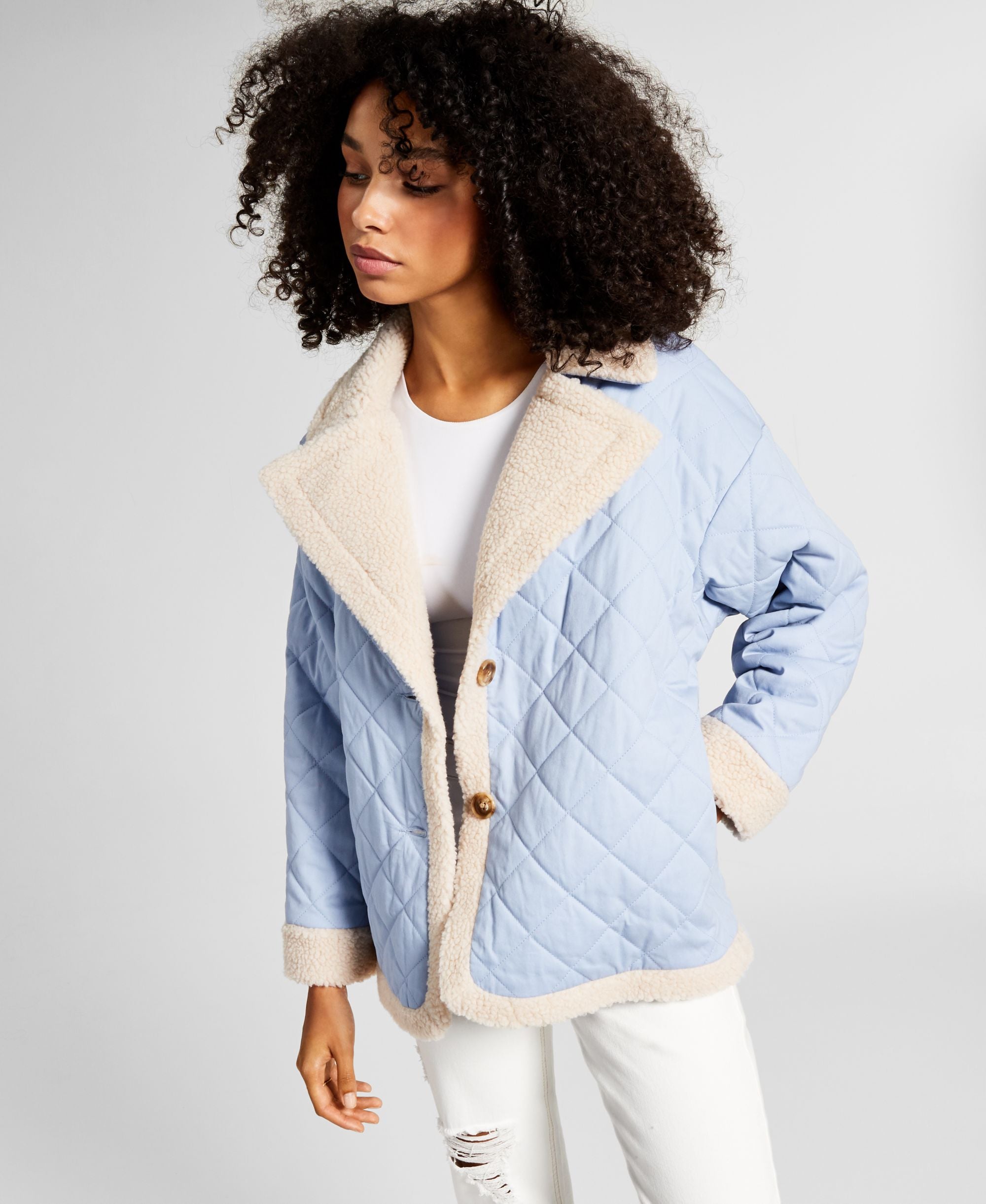 Now This Womens Quilted Fleece Lined Jacket