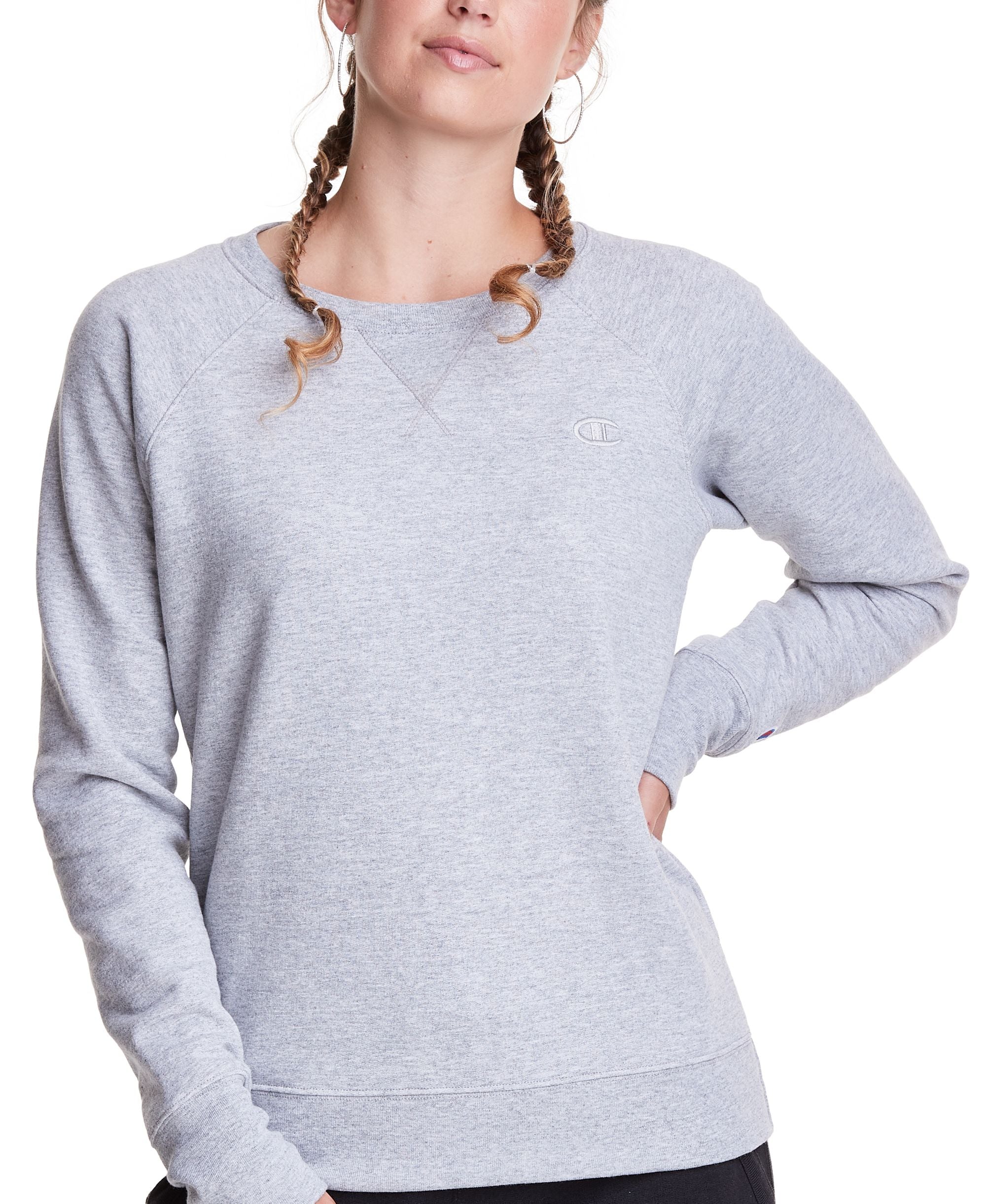 Champion Womens Powerblend Boyfriend Crewneck Premium Top