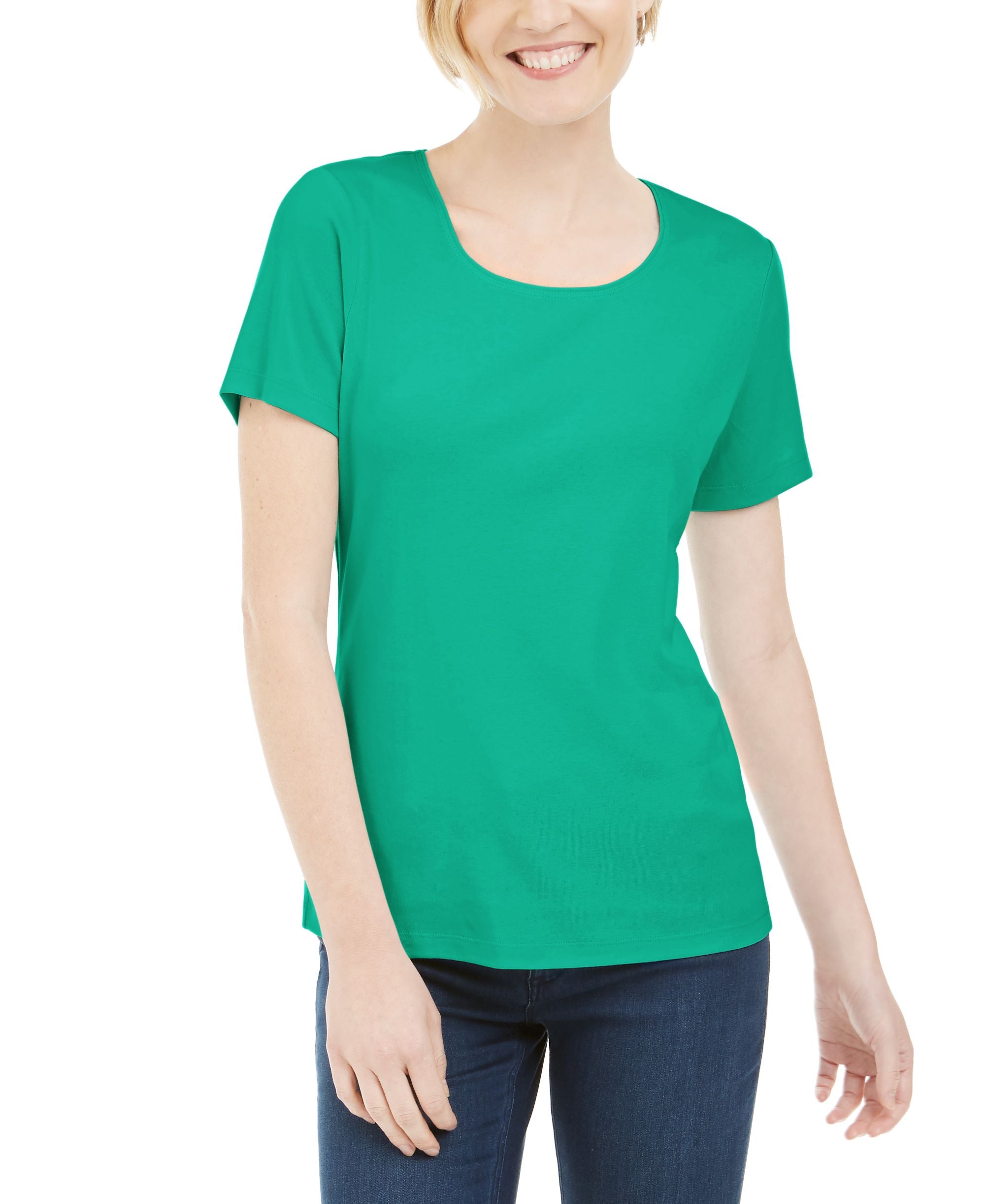 Short-Sleeve Scoop Neck Premium Top