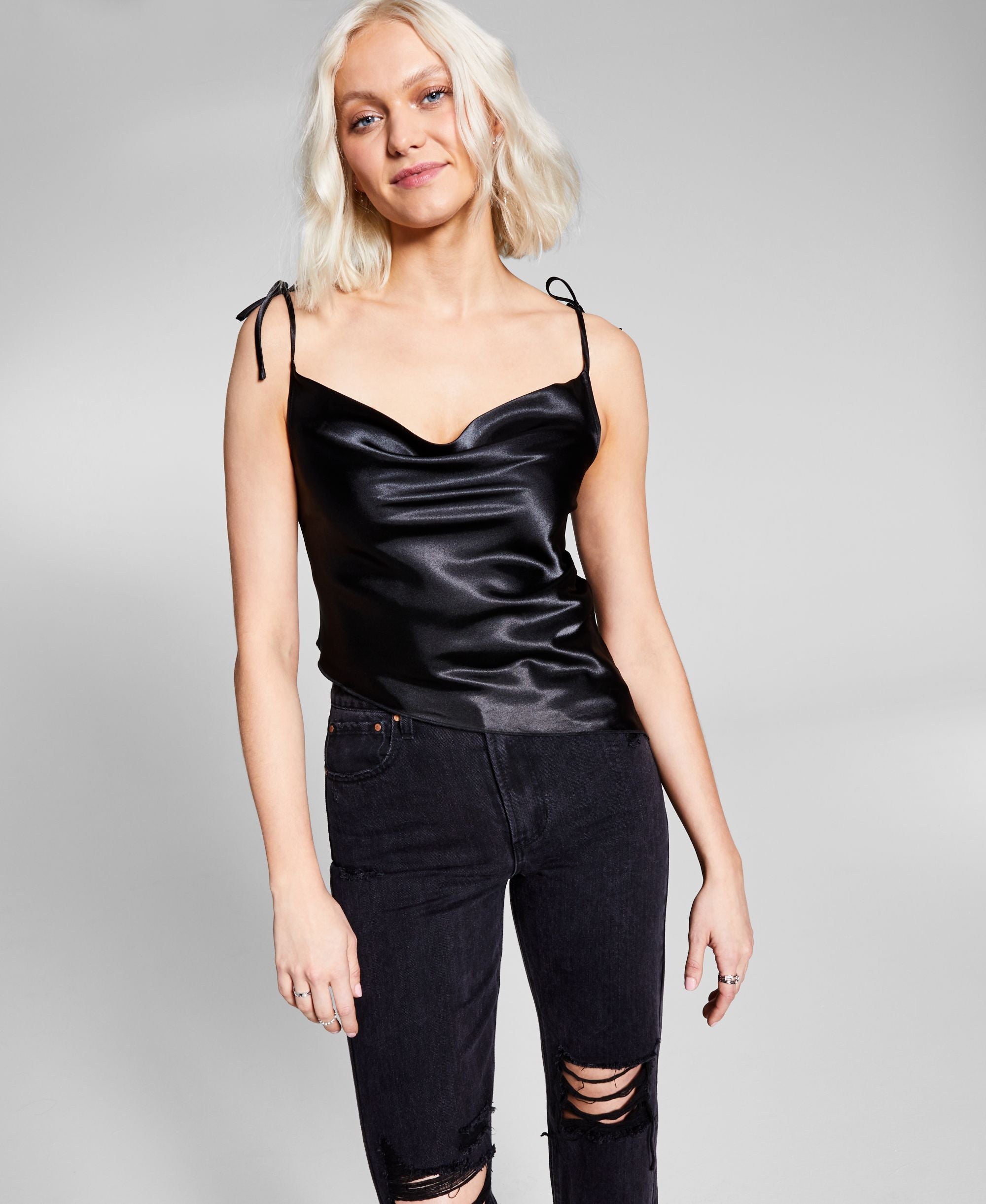 Now This Womens Satin Asymmetrical Camisole