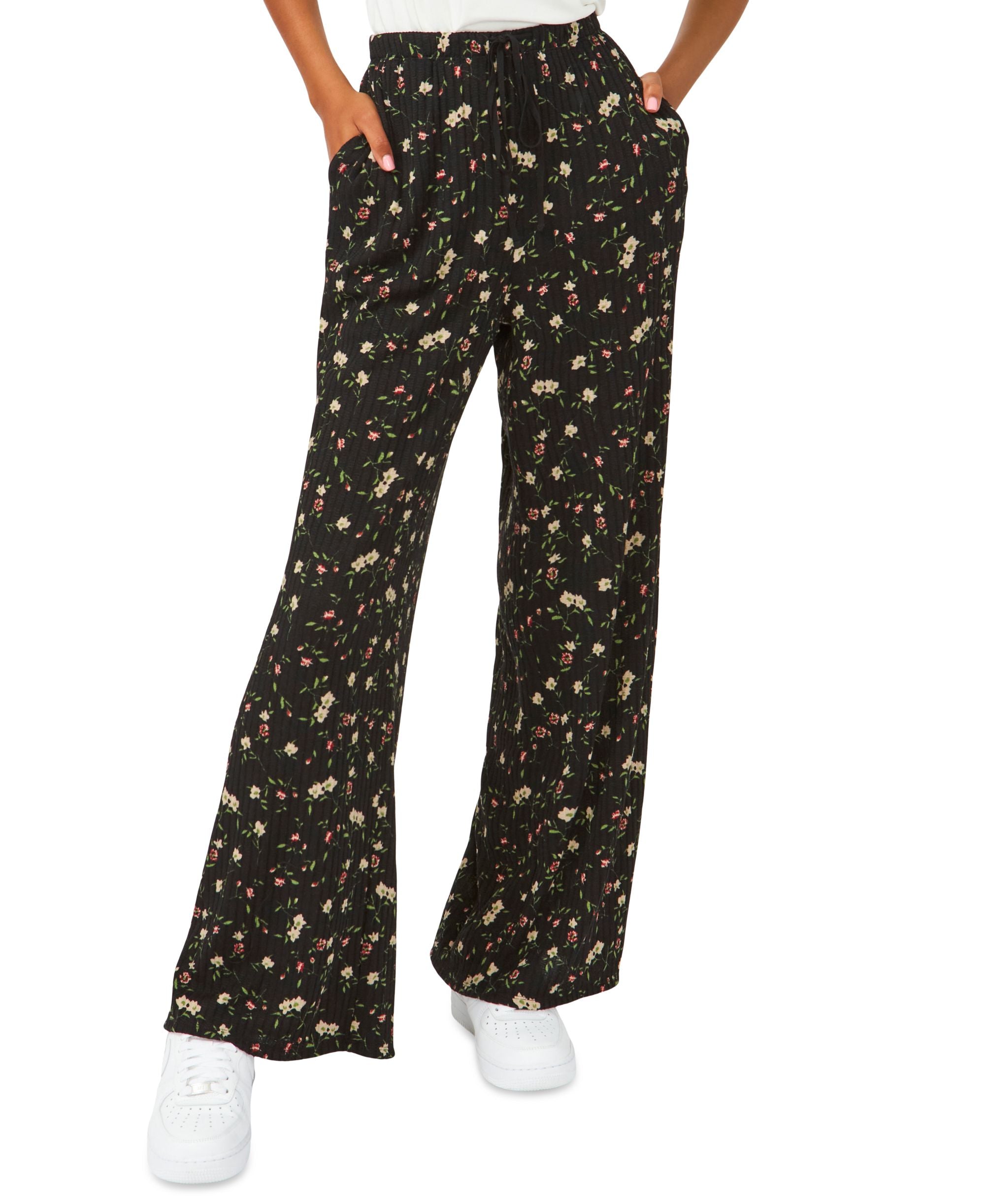 Riley Rae Bryce Floral Print Ribbed Signature Pants