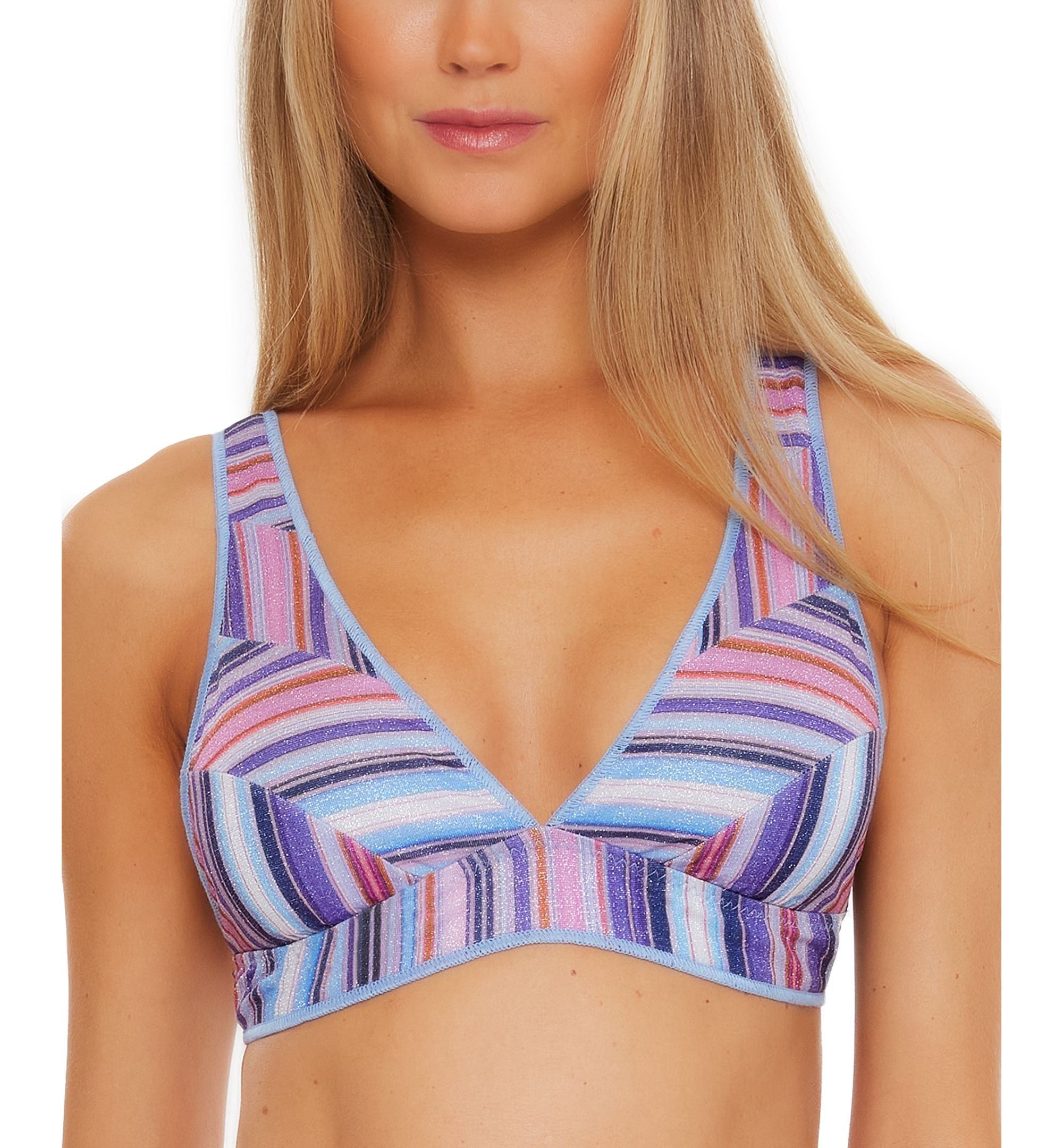 South Coast Teagan Metallic Striped Bikini Premium Top